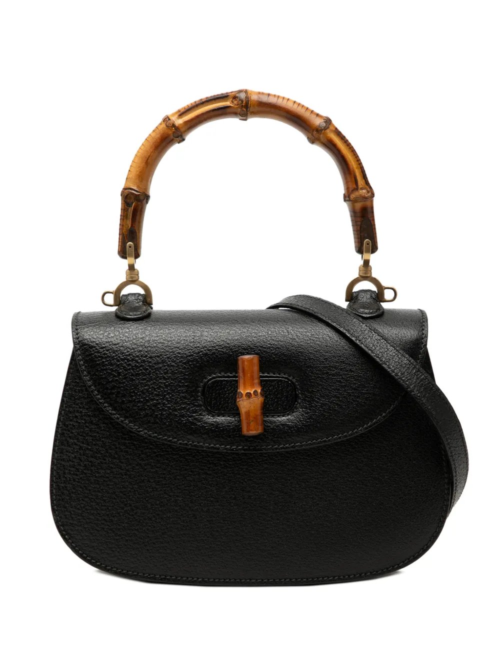 20th Century Small Grained Calfskin Bamboo Night satchel