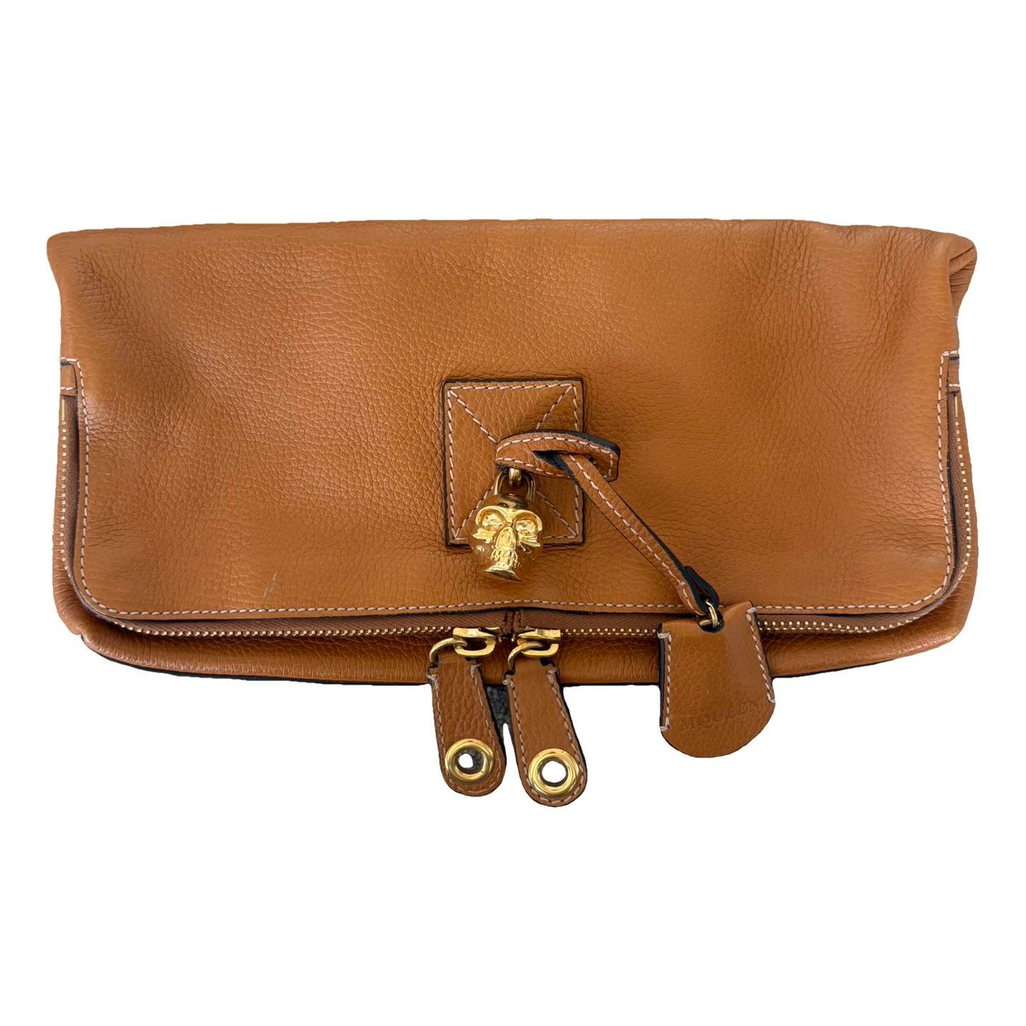Leather clutch bag