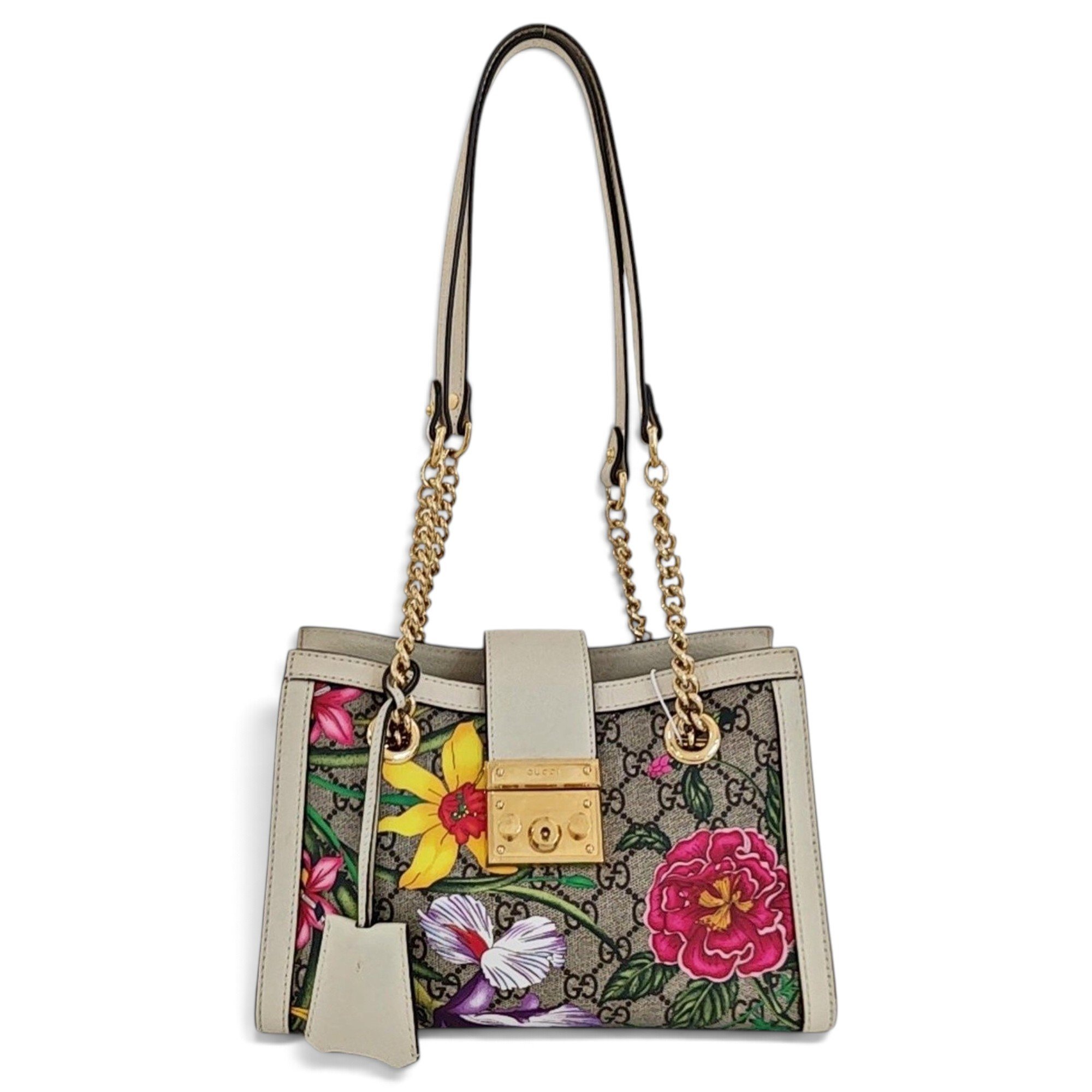 Padlock leather handbag