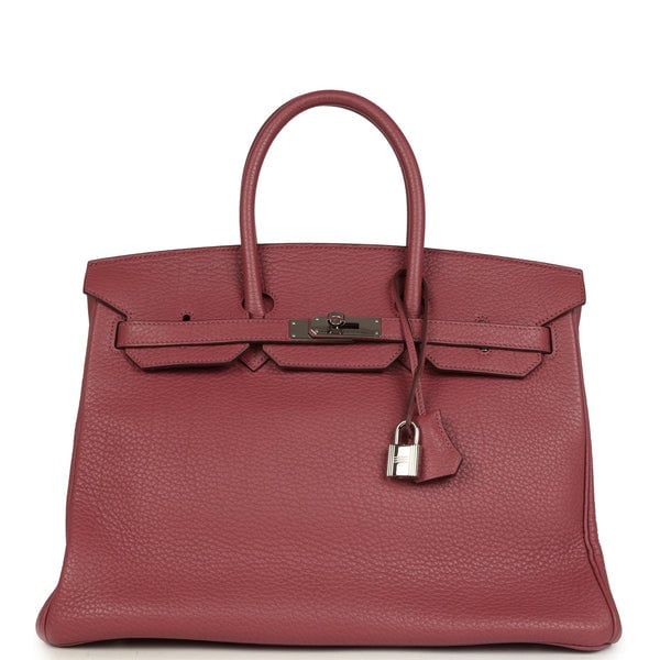 Hermes Pre-owned Hermes Birkin 35 Bois De Rose Fjord Palladium Hardware