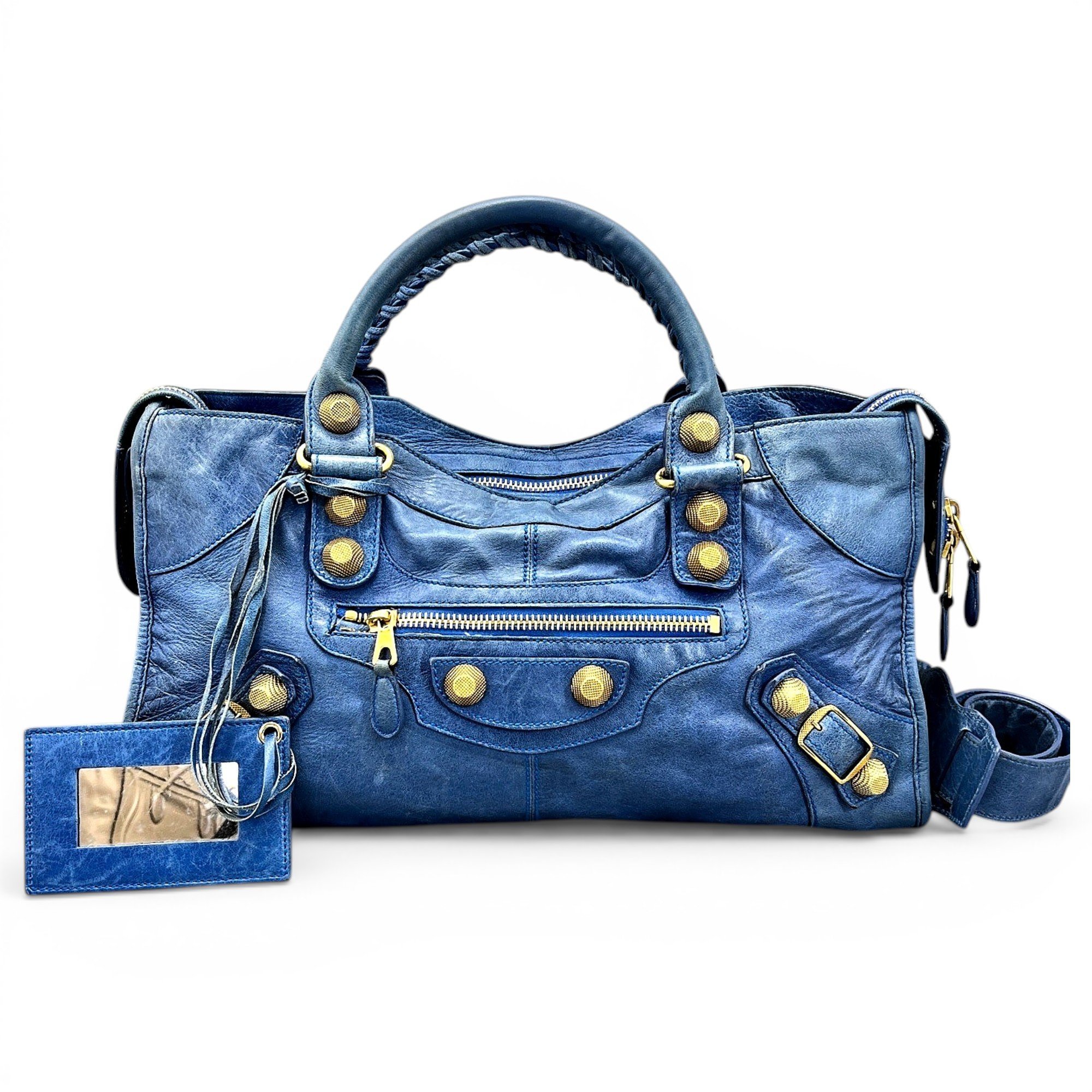 City leather handbag