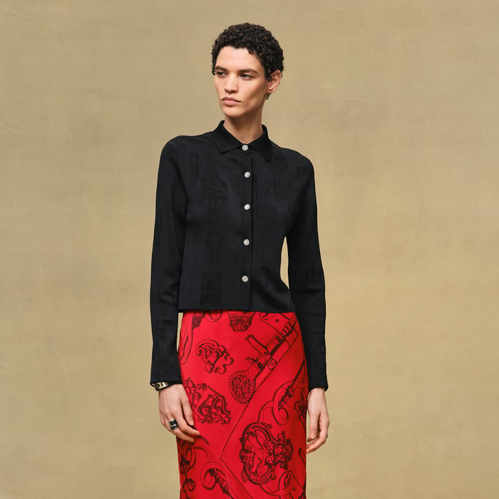 Noir "Ferronnerie" Long-sleeve Cardigan