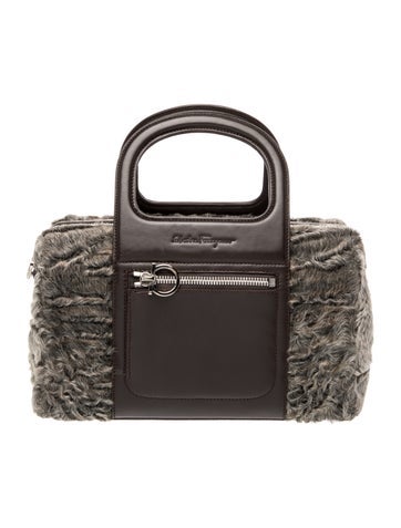 Shearling Top Handle Bag