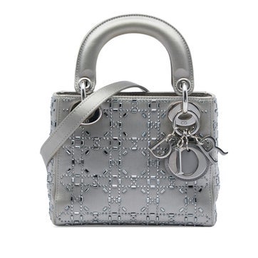 Mini Satin Cannage Crystal Embellished Lady Dior