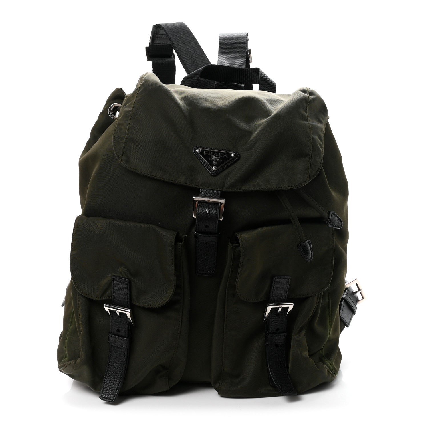 Prada Nylon Vela Medium Backpack Mimetico