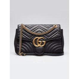 Gucci Black Quilted Leather Marmont Medium Shoulder Bag