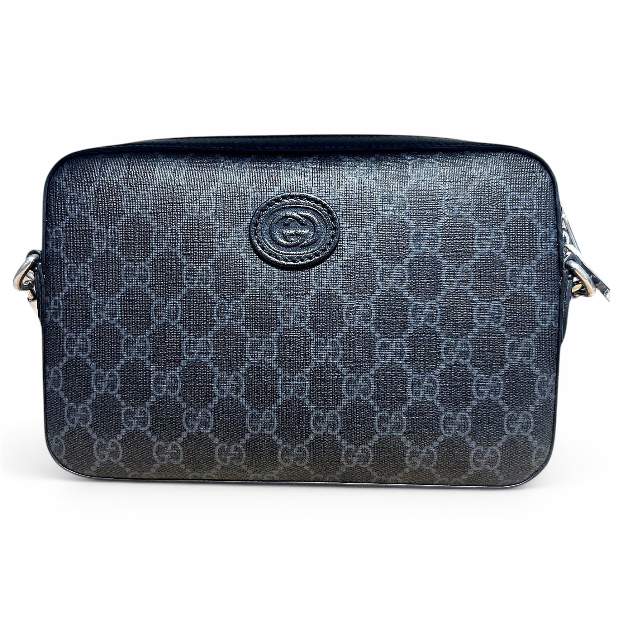 Interlocking leather handbag