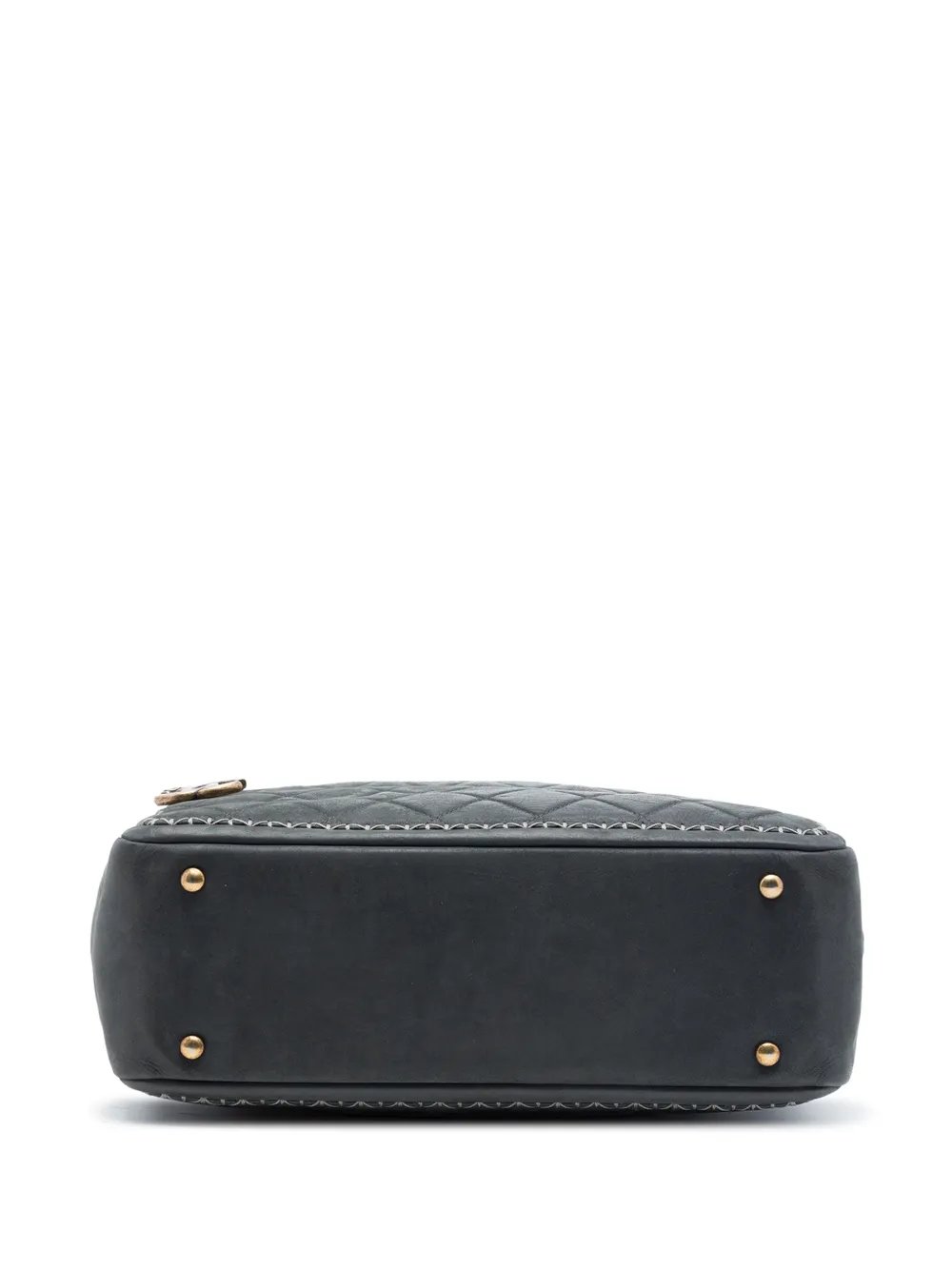 2015-2016 CC Quilted Iridescent Calfskin Whipstitch Camera Bag shoulder bag