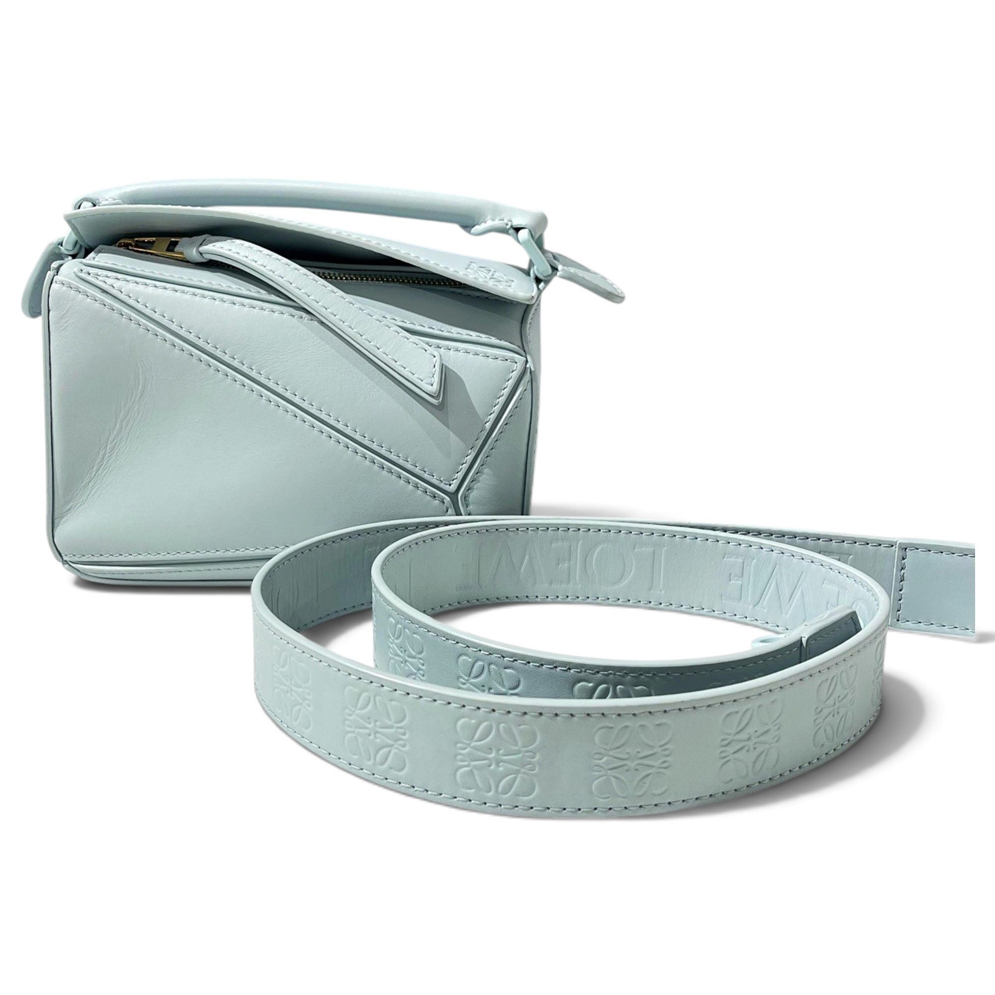 Puzzle leather handbag
