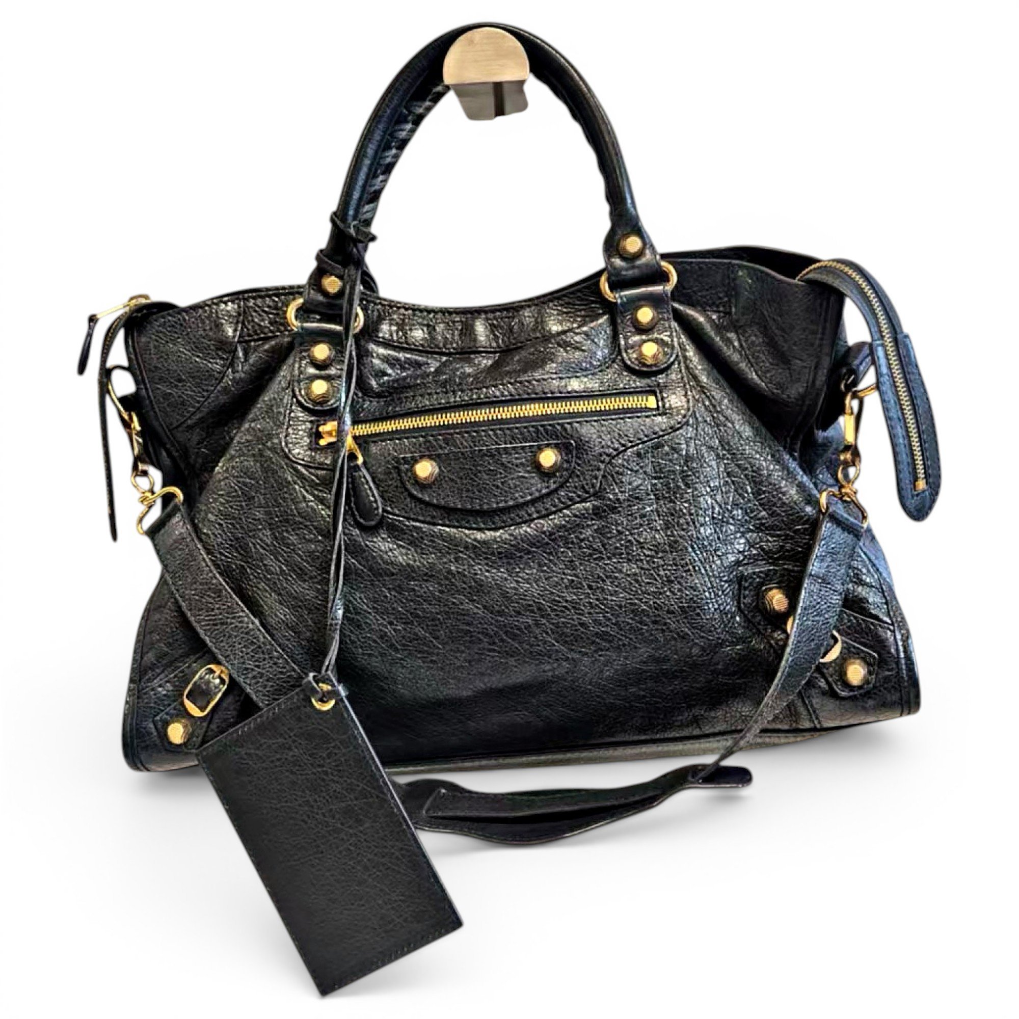 City leather handbag