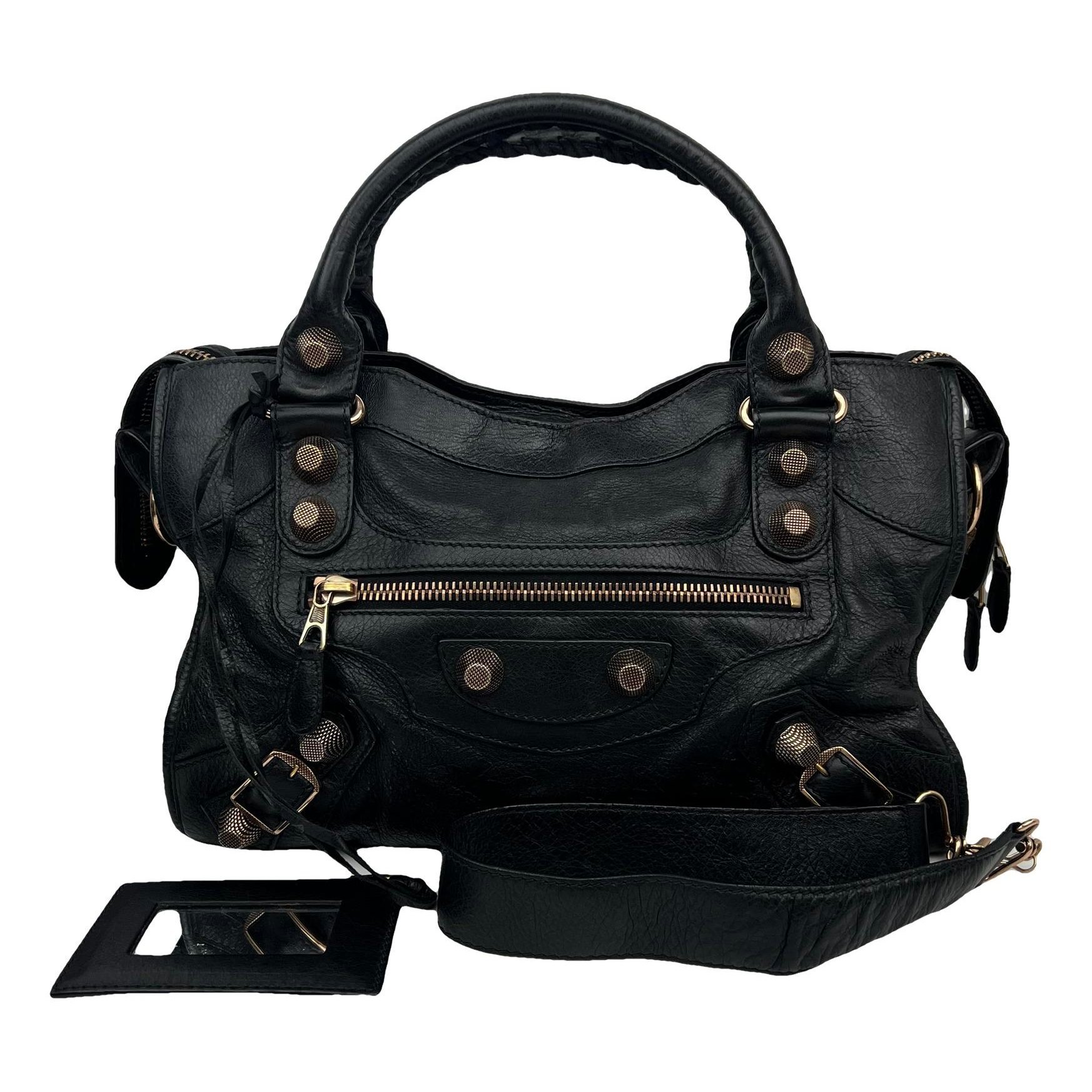 City leather handbag