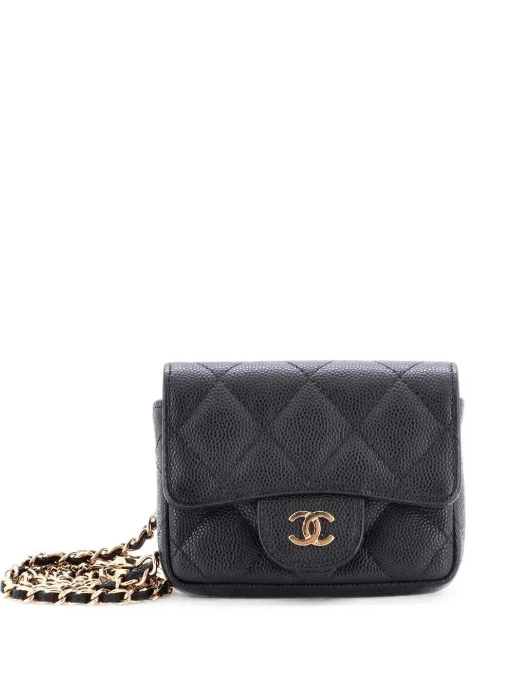 Classic Flap Chain Quilted Caviar Mini belt bag