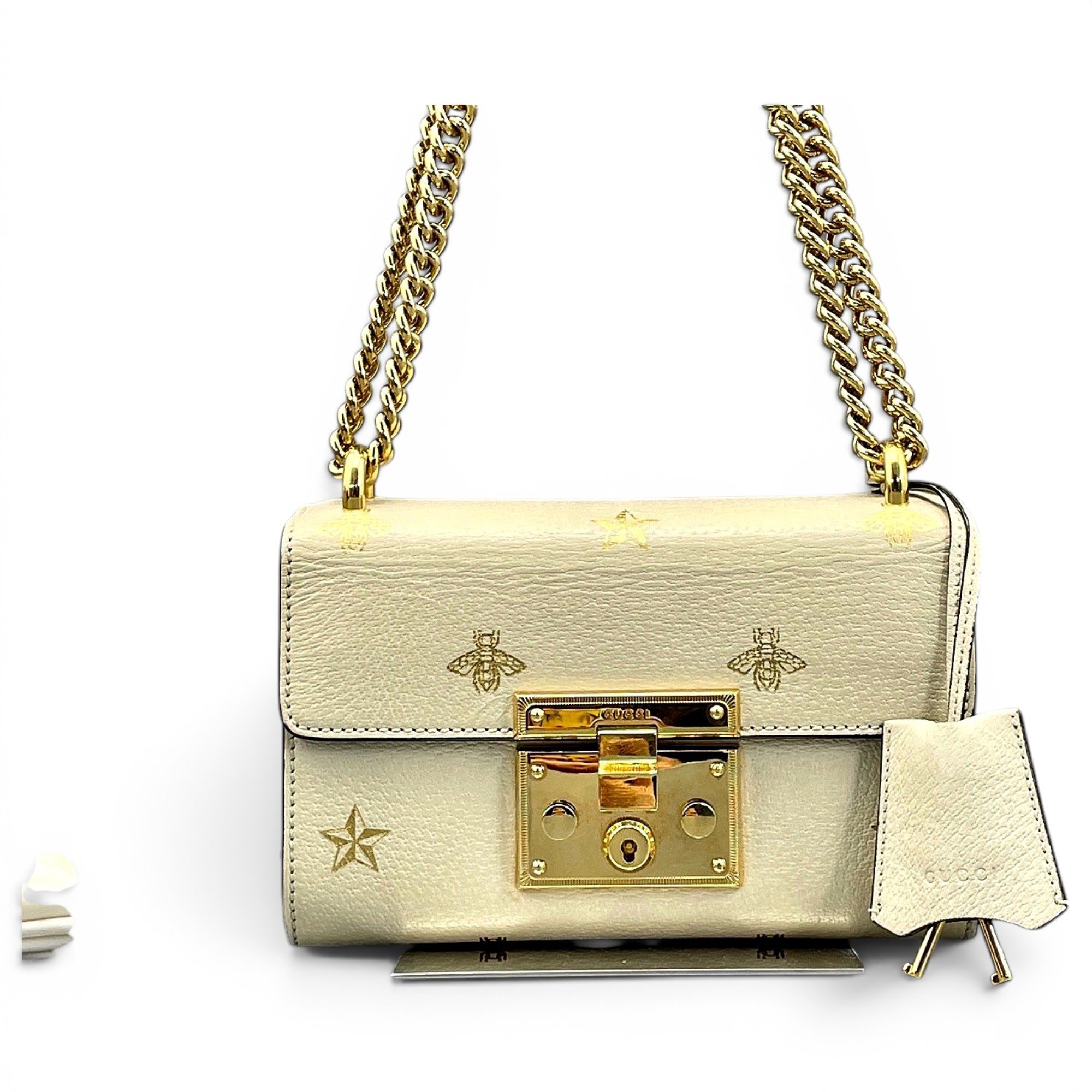 Padlock leather handbag