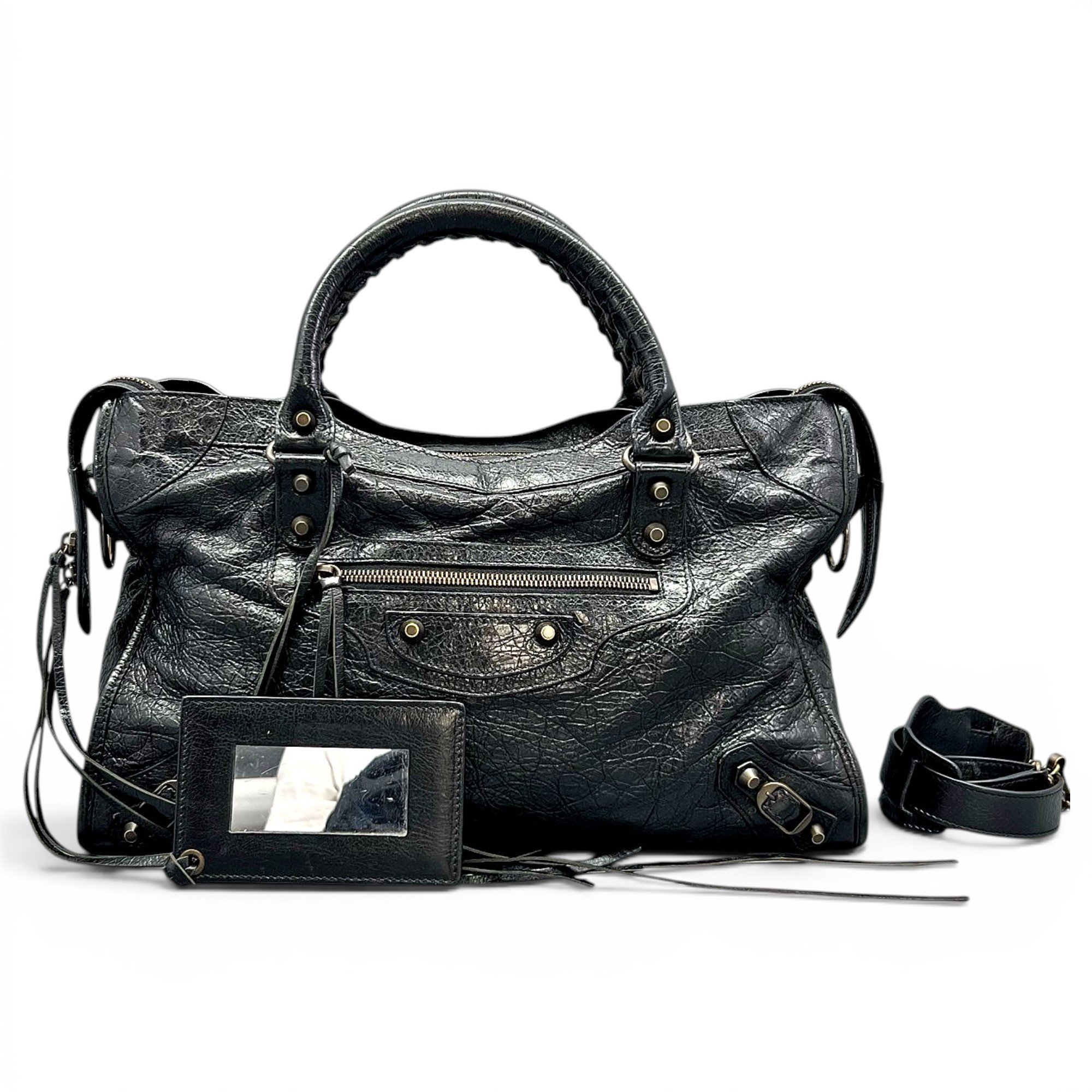 City leather handbag
