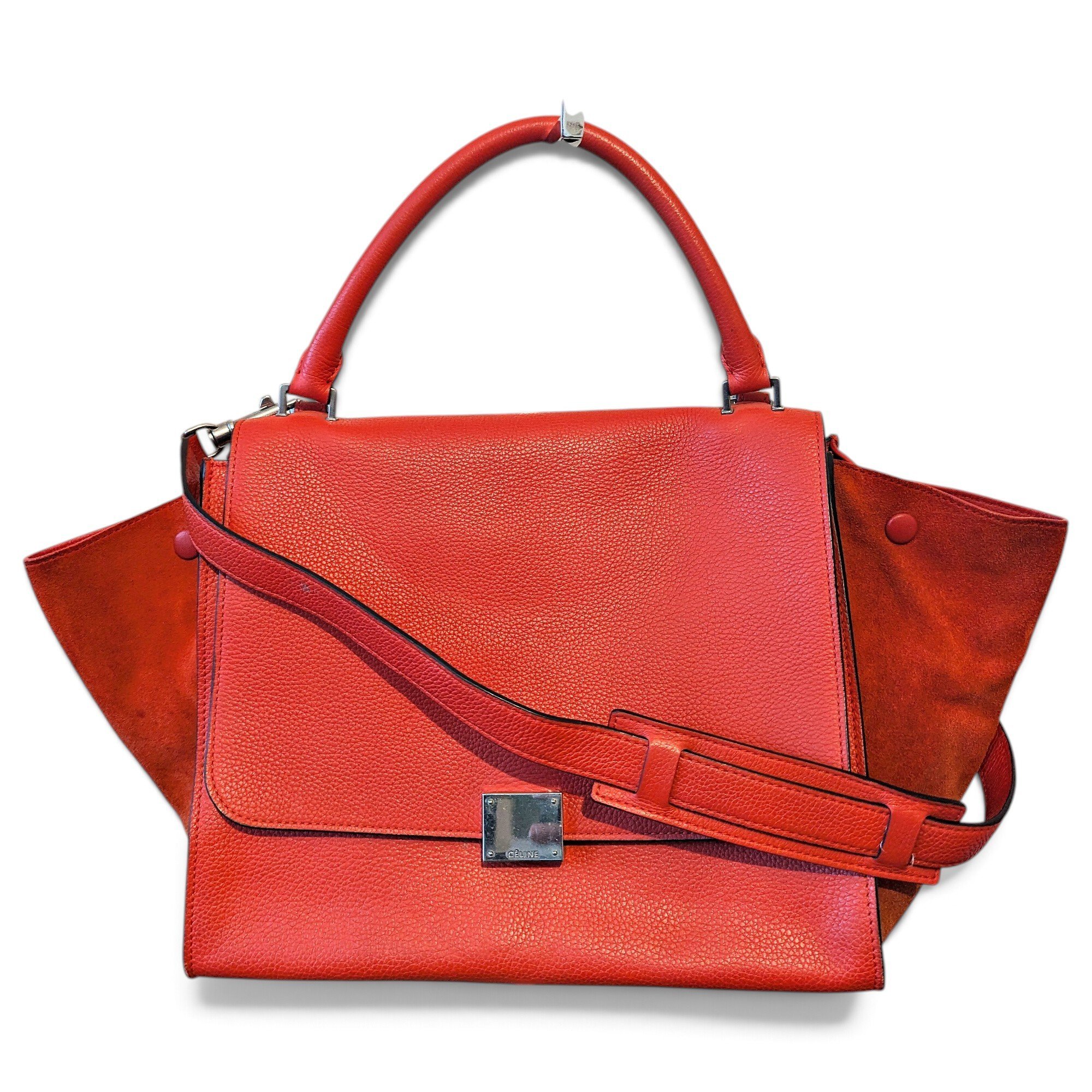 Trapèze leather handbag