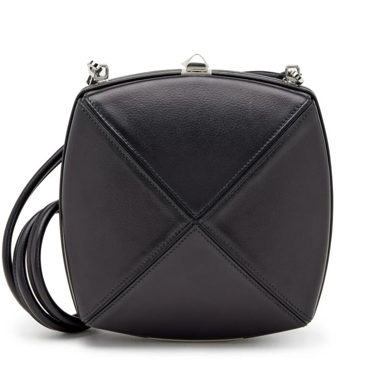 Hermes Black Villandry Medor Clou Minaudiere Palladium Hardware, 2020
