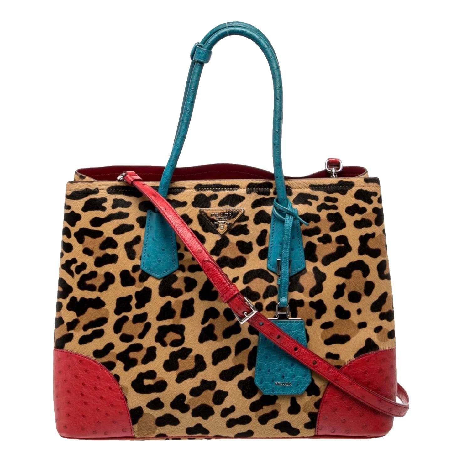 Double leather handbag