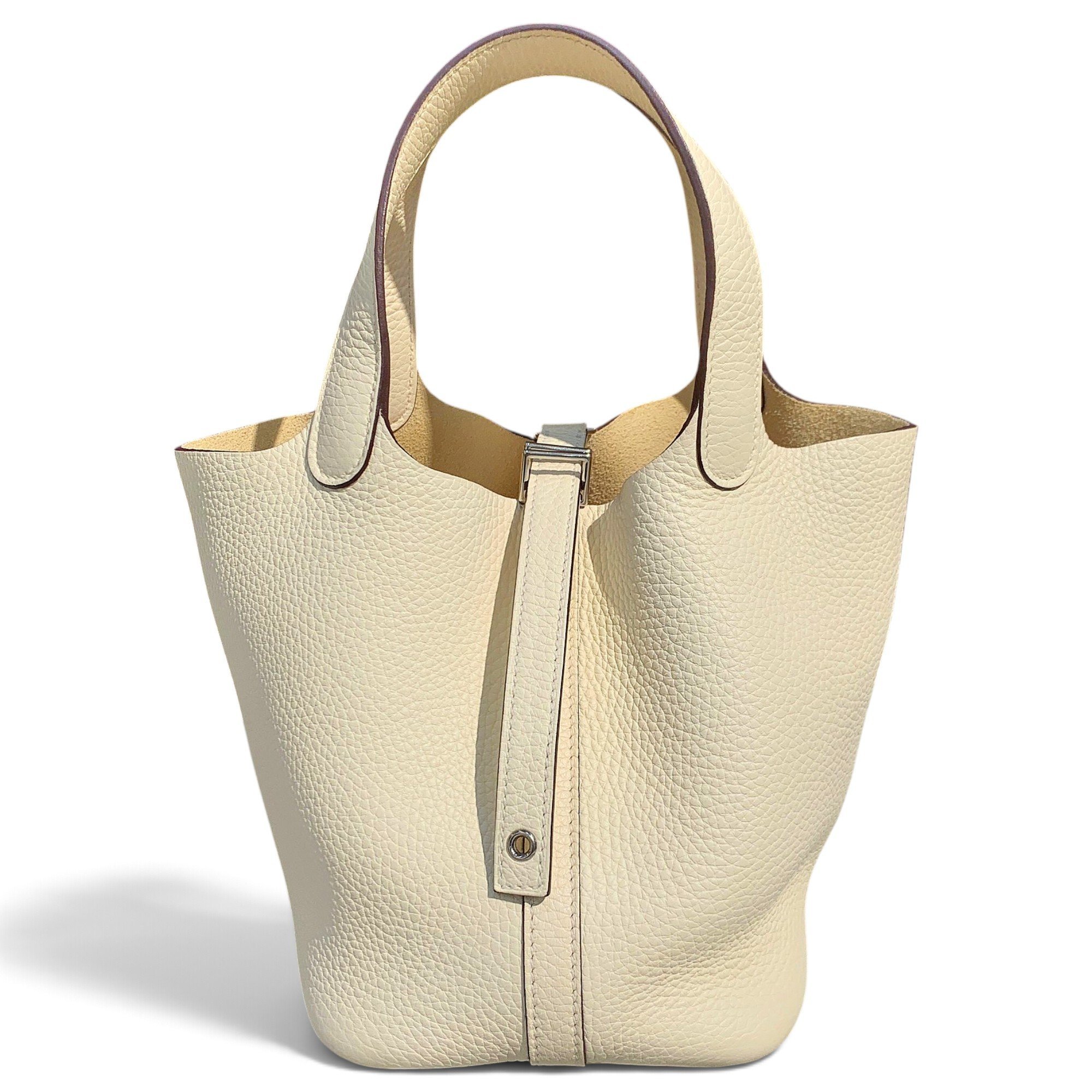 Picotin leather tote