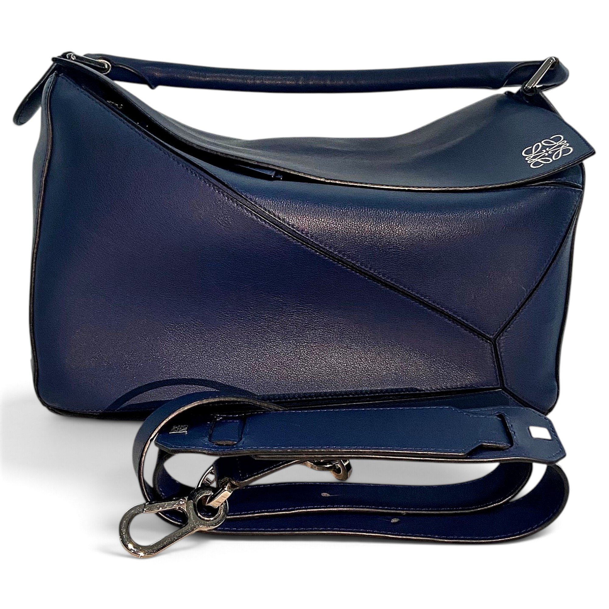 Puzzle leather handbag