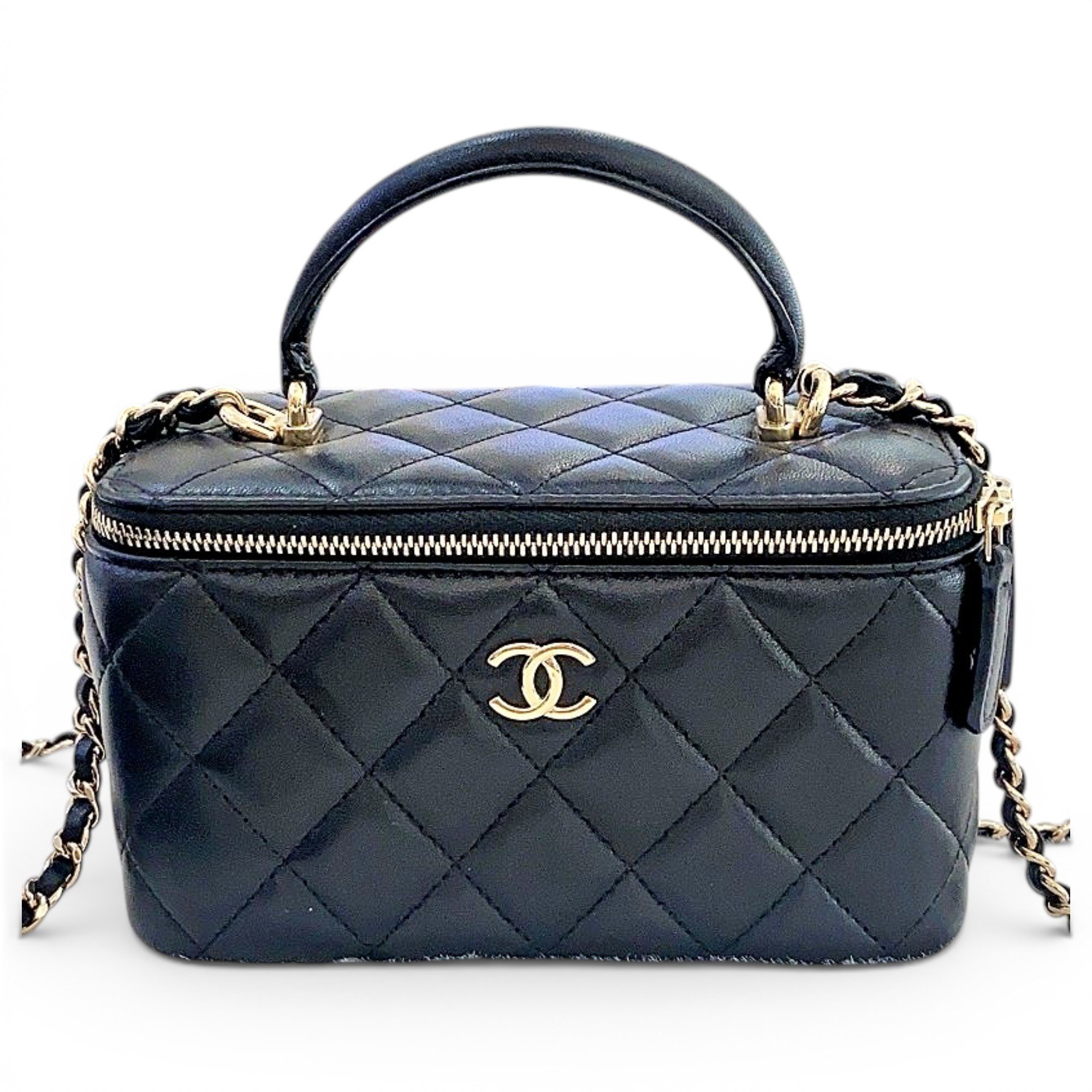 Vanity leather handbag