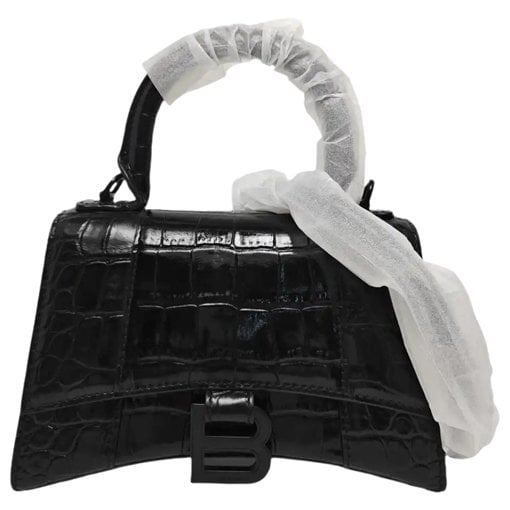 Hourglass leather handbag