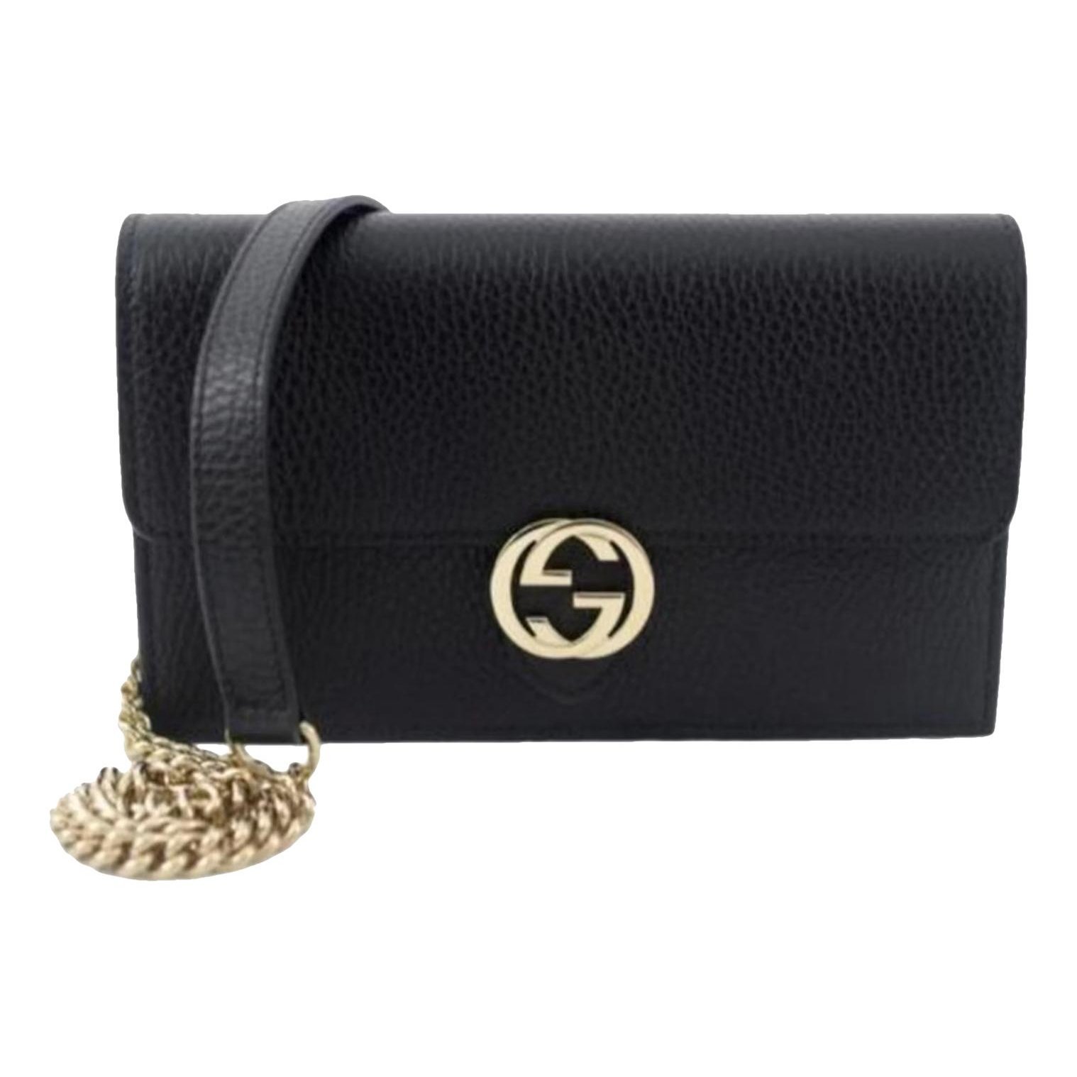 Interlocking leather crossbody bag