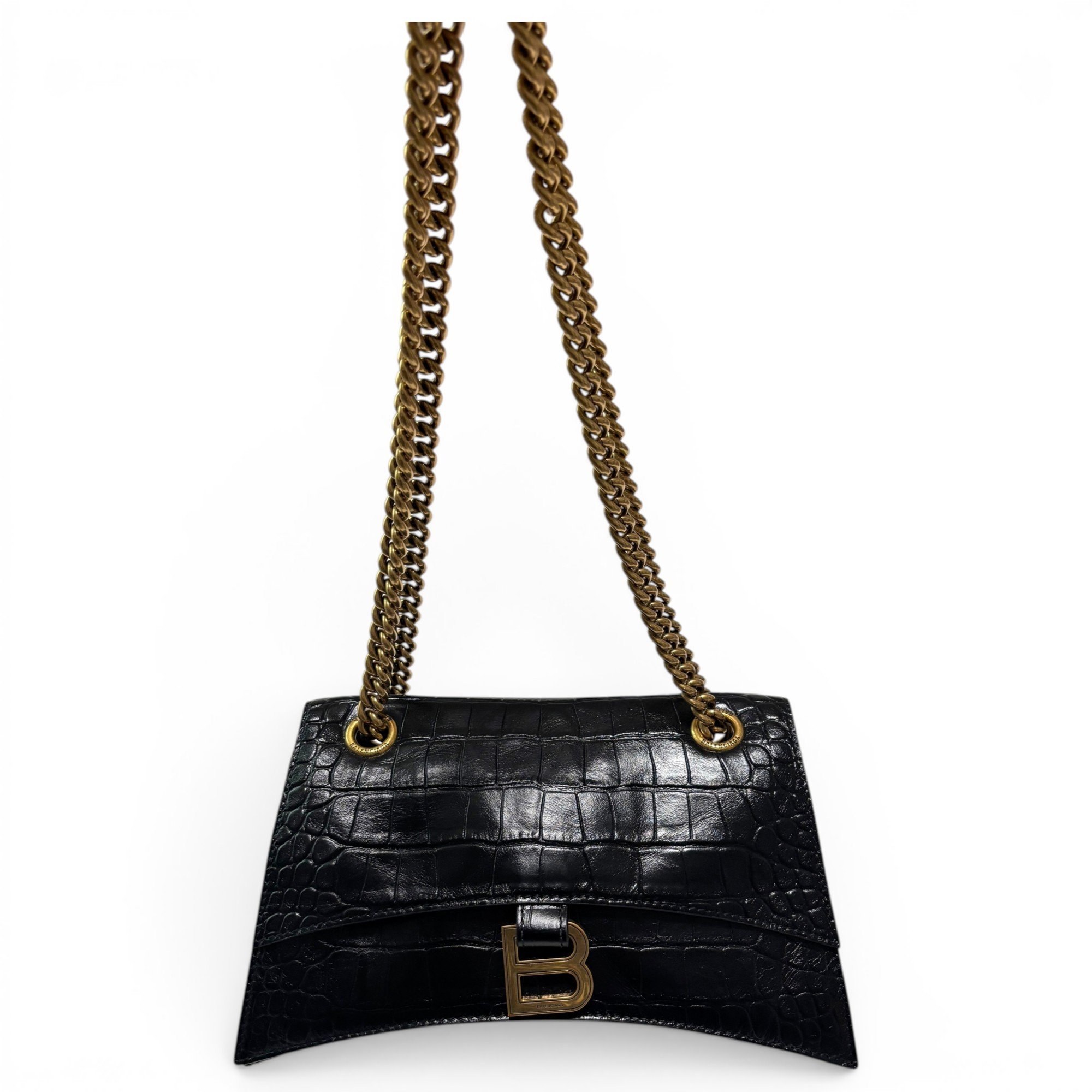 Crush leather handbag