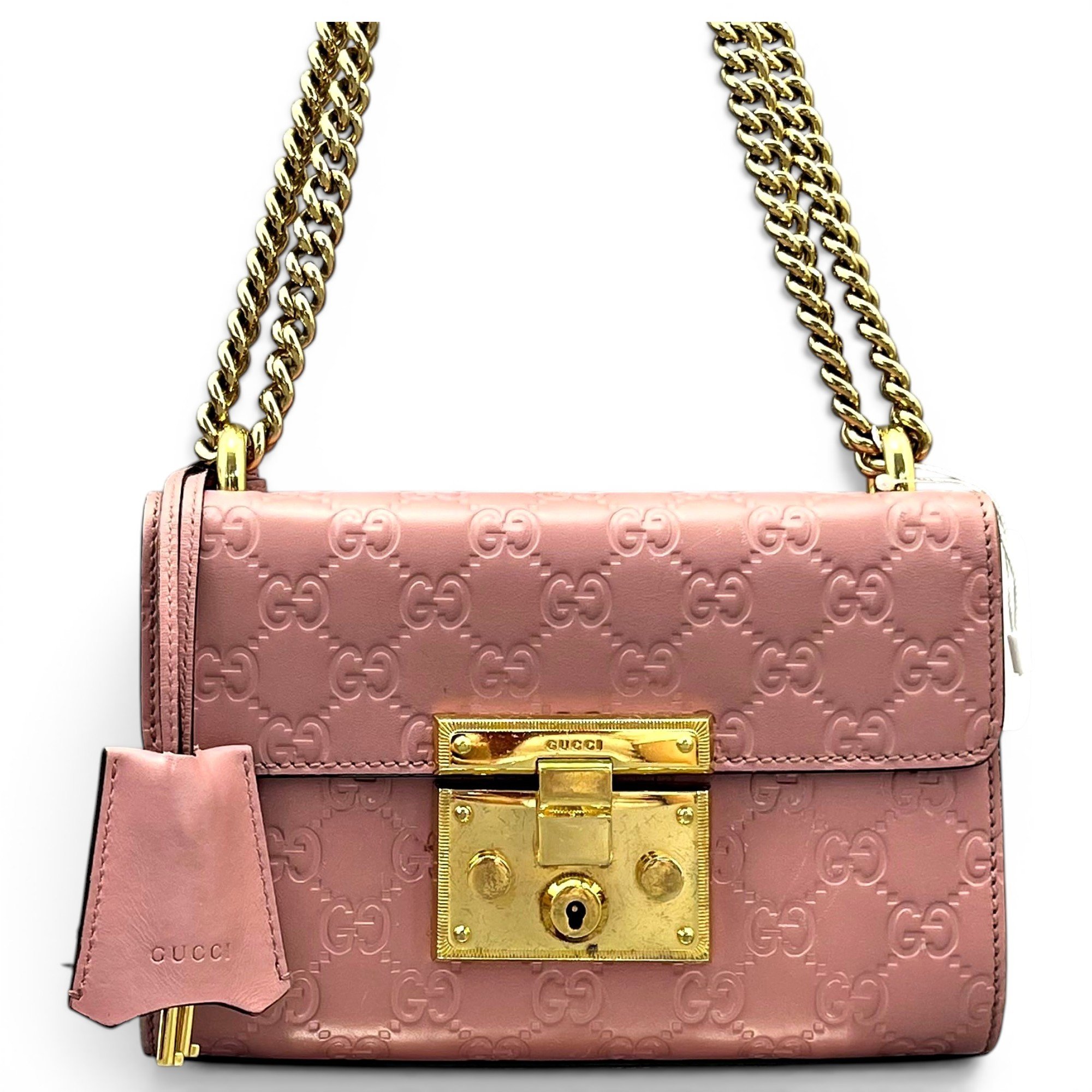 Padlock leather handbag