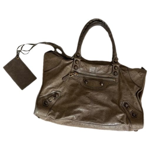 City leather handbag