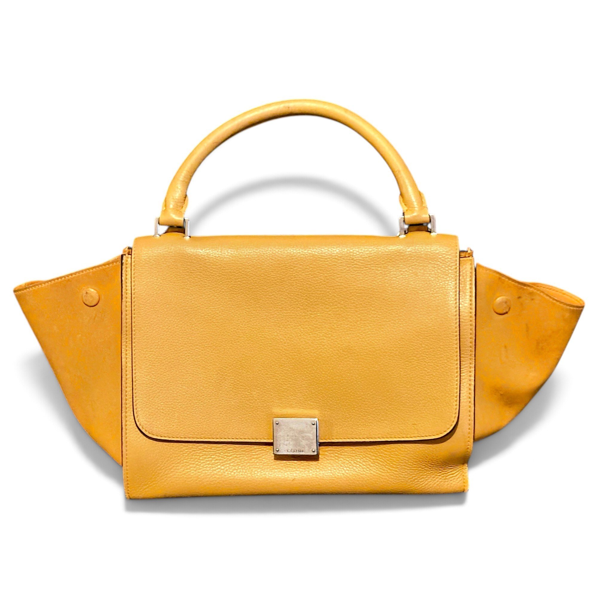Trapèze leather handbag