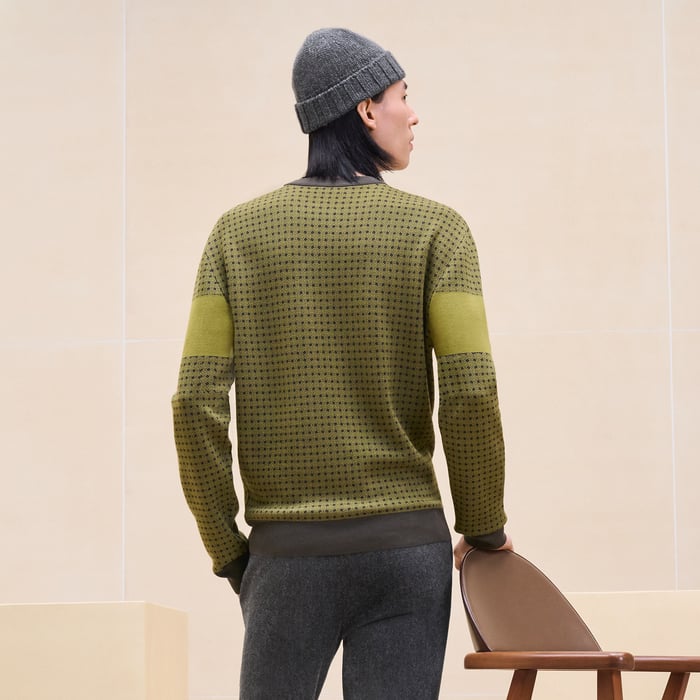 Anis "Jacquard Maillons Mosaique" Crewneck Sweater