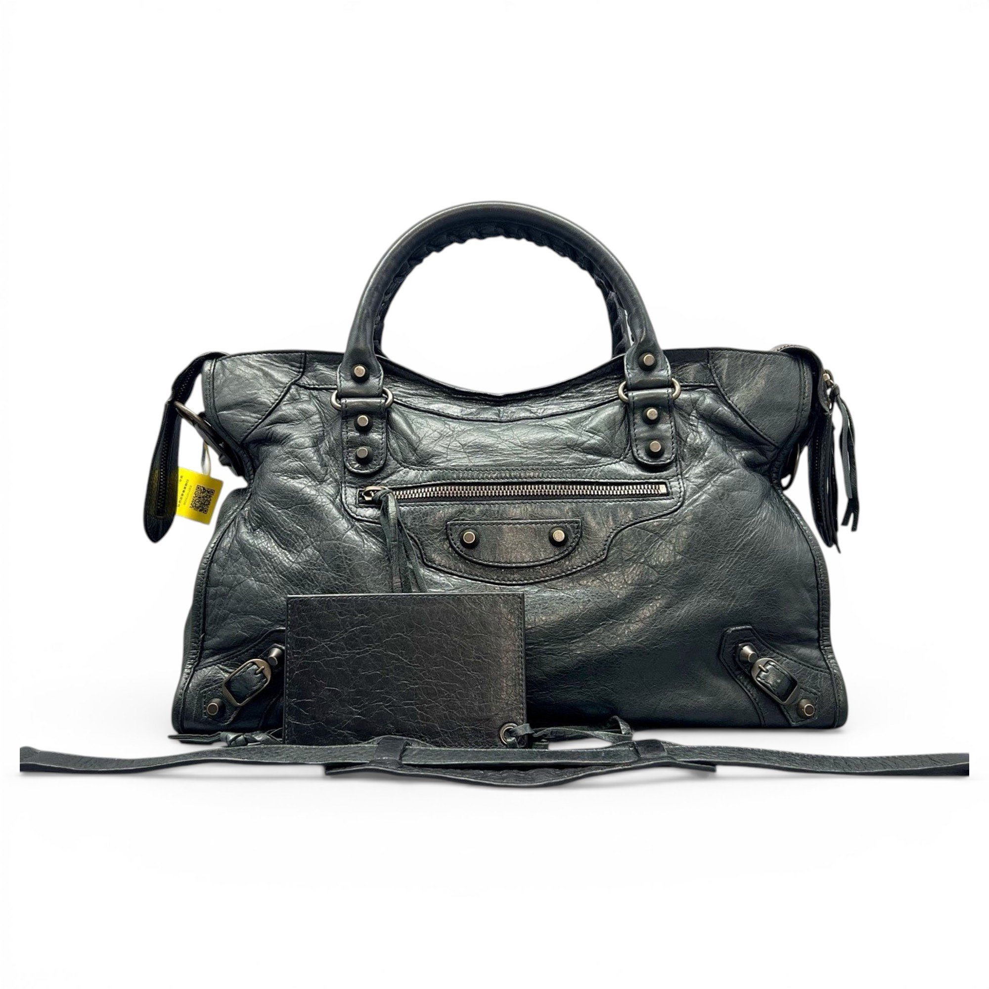 City leather handbag