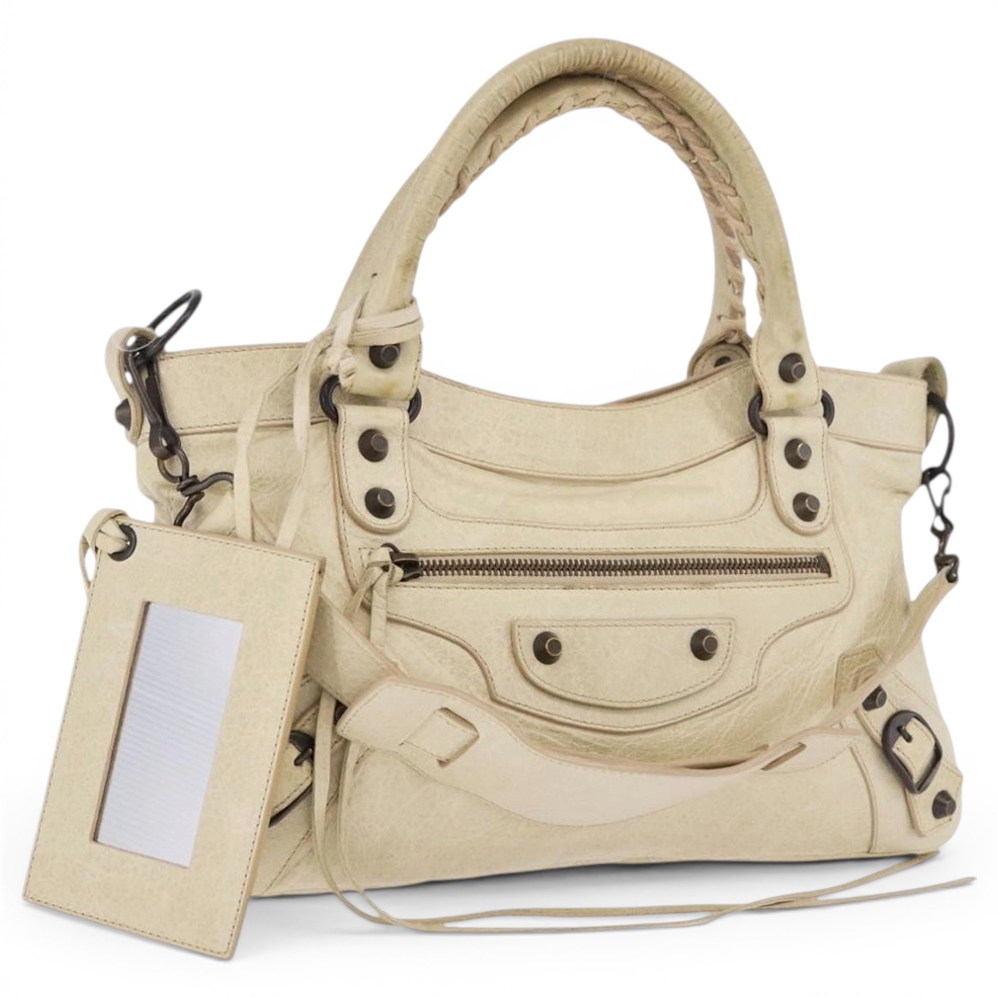 First leather handbag