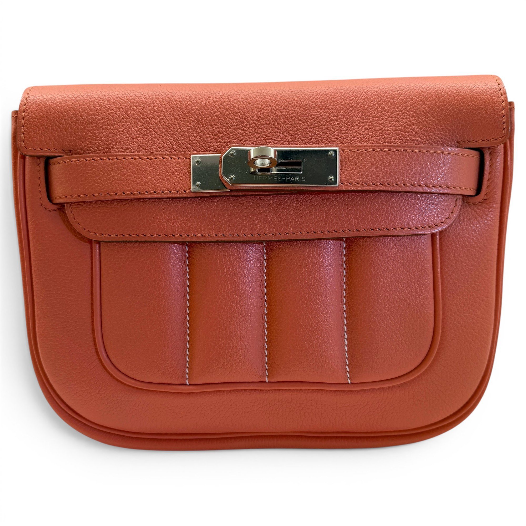 Hermes Berline Handbag Orange Toile H Berline Canvas 2013