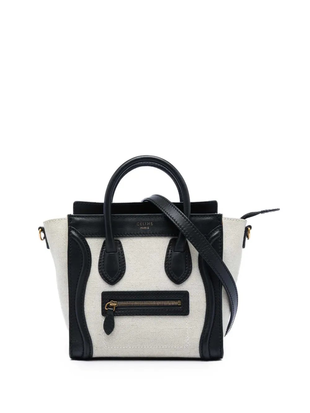 2011 Nano Bicolor Canvas and Leather Luggage Tote satchel