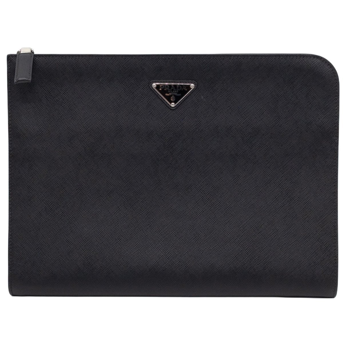 Leather clutch bag
