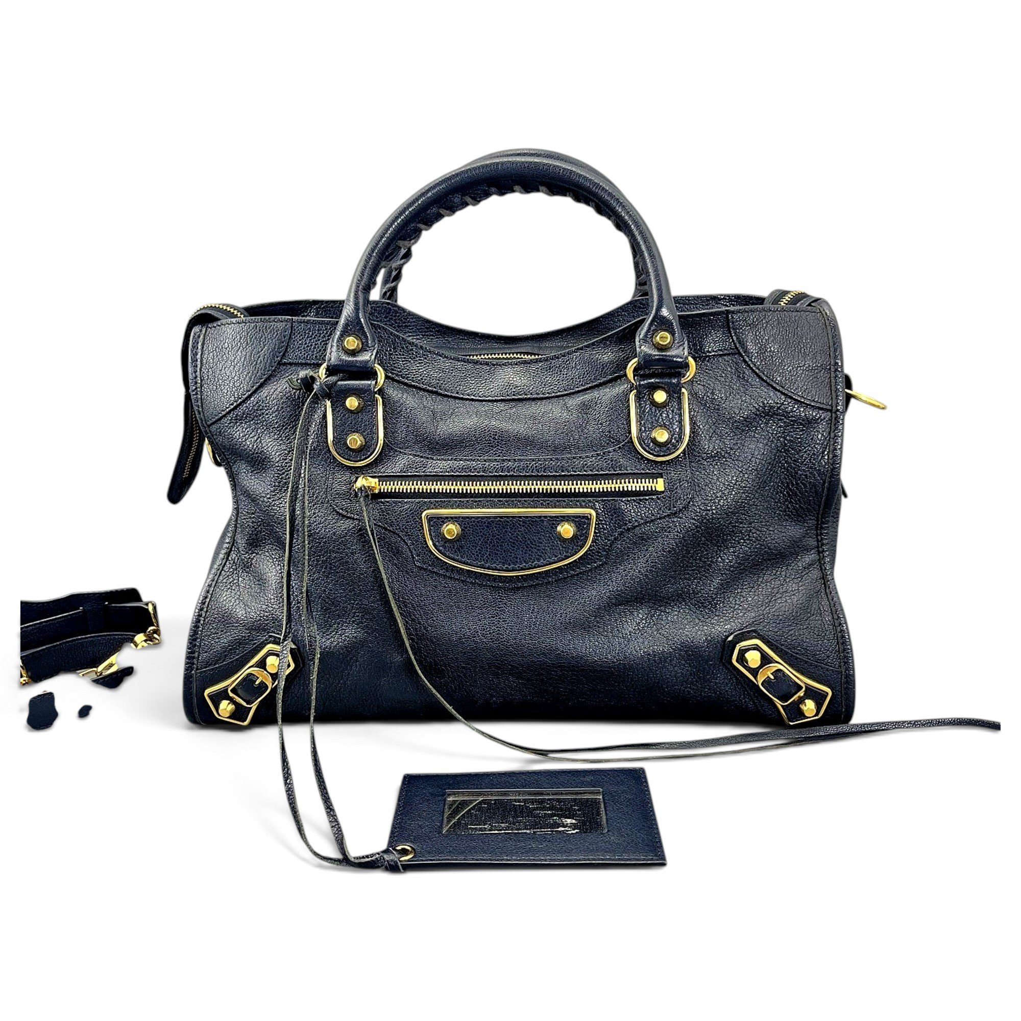 City leather handbag
