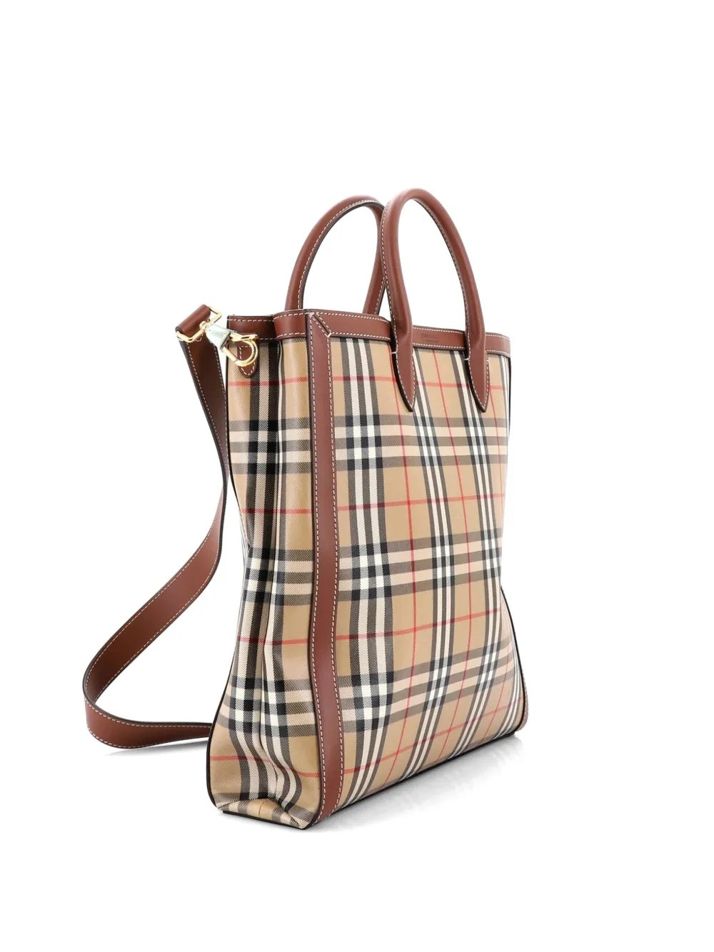 Convertible Vintage Check Coated Canvas Medium tote bag