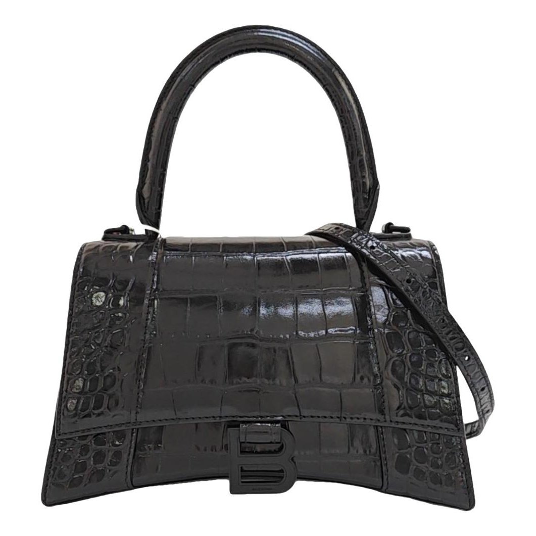 Hourglass leather handbag