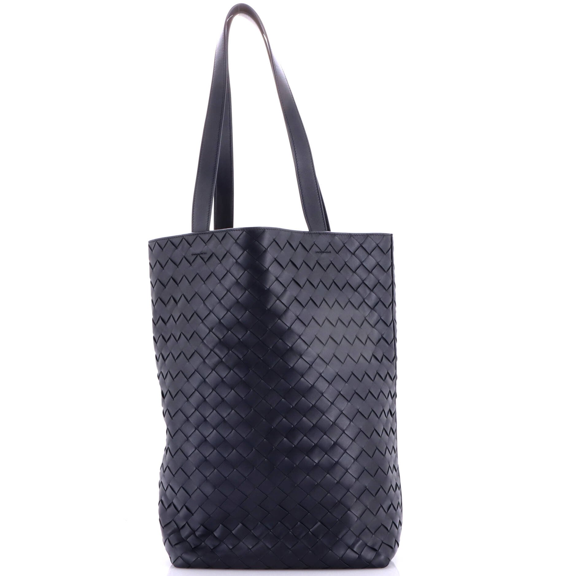 North South Tote Intrecciato Leather Small