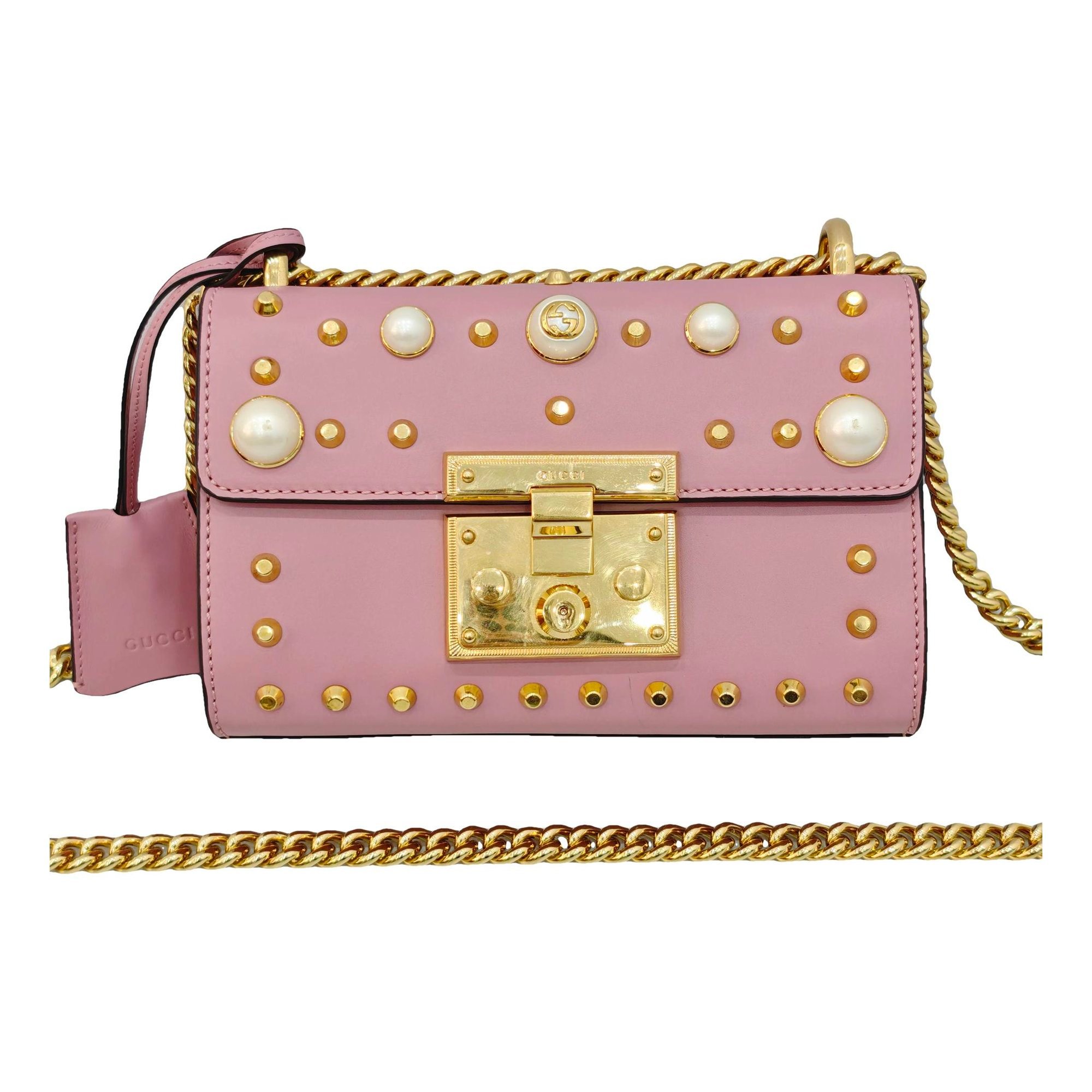Padlock leather handbag