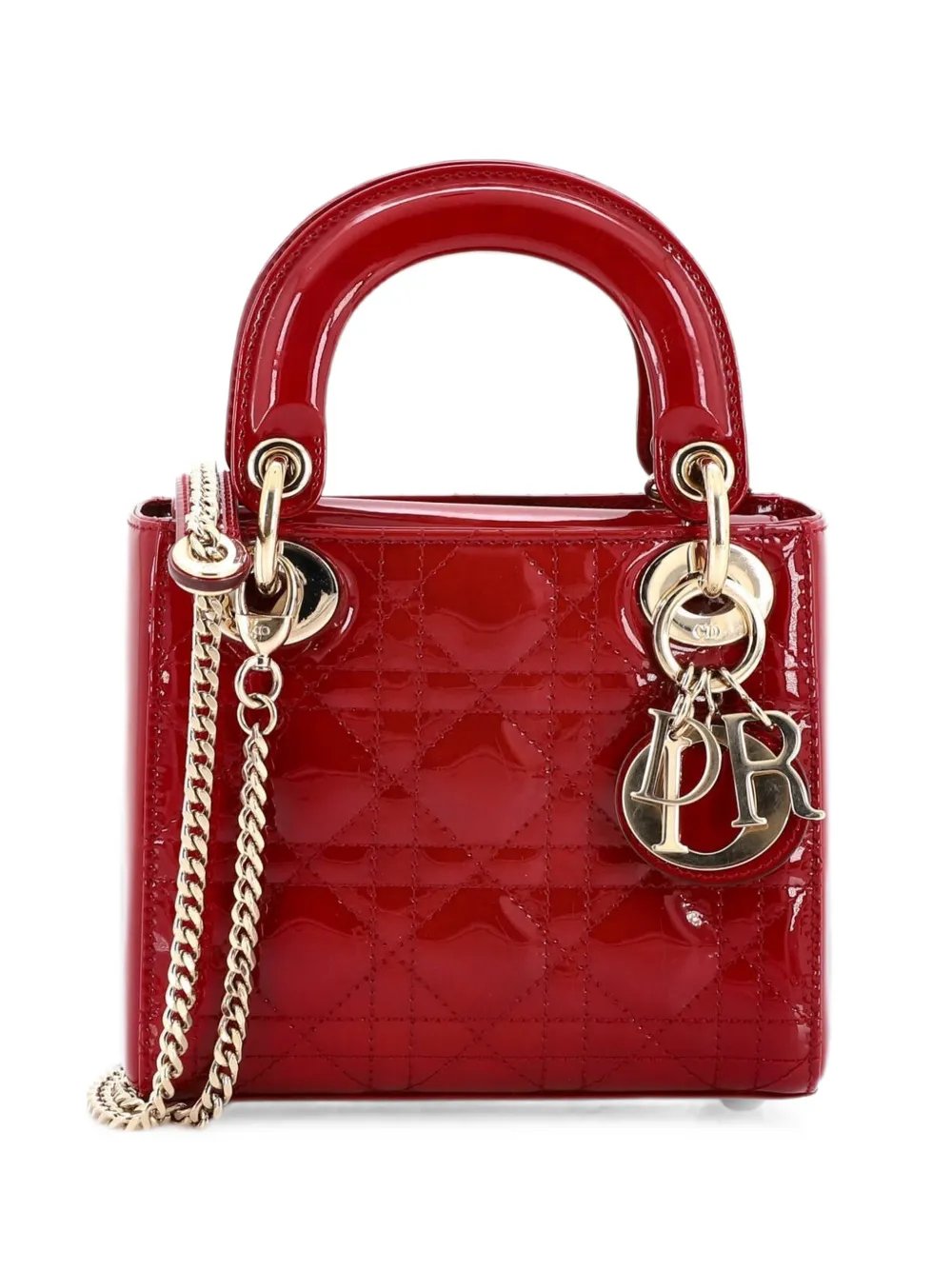 Lady Dior Chain Bag Cannage Quilt Patent Mini satchel