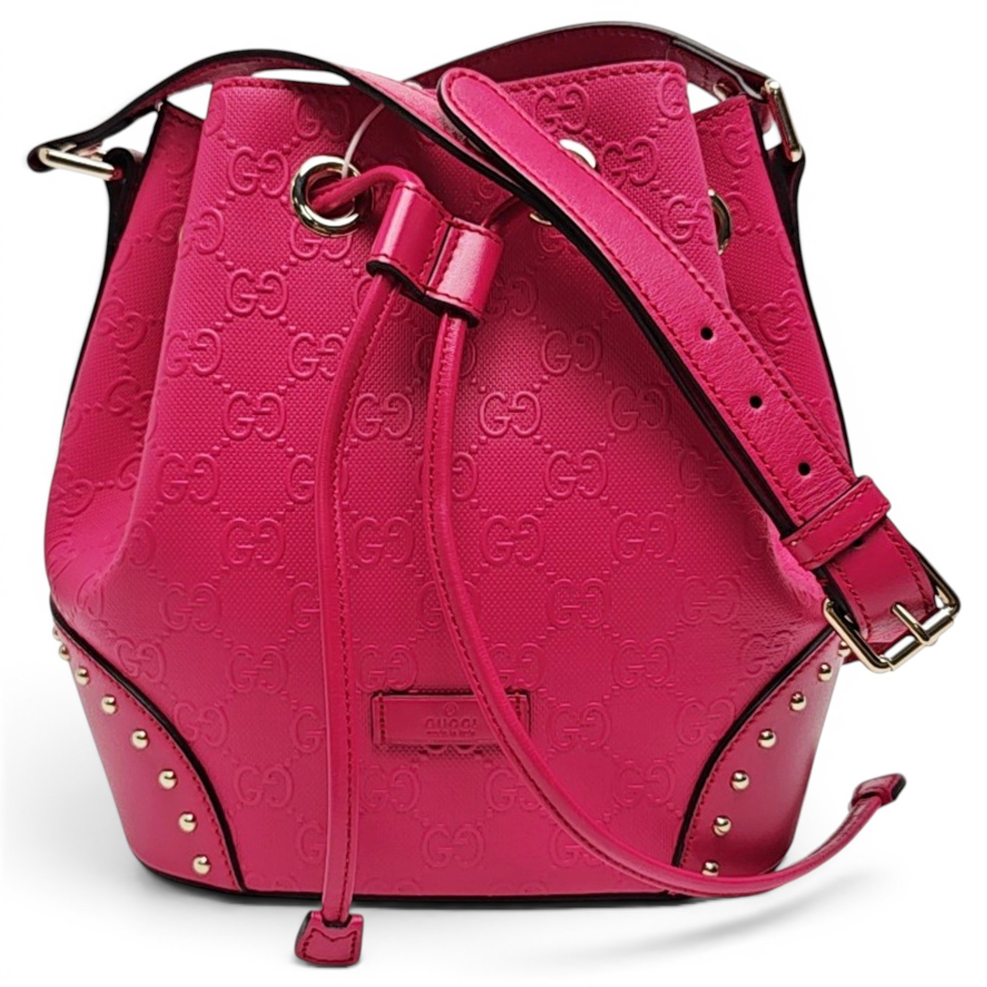 Miss Bamboo Bucket leather crossbody bag