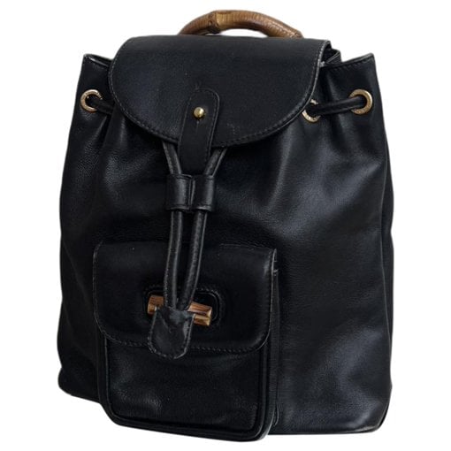 Bamboo Tassel Oval leather backpack