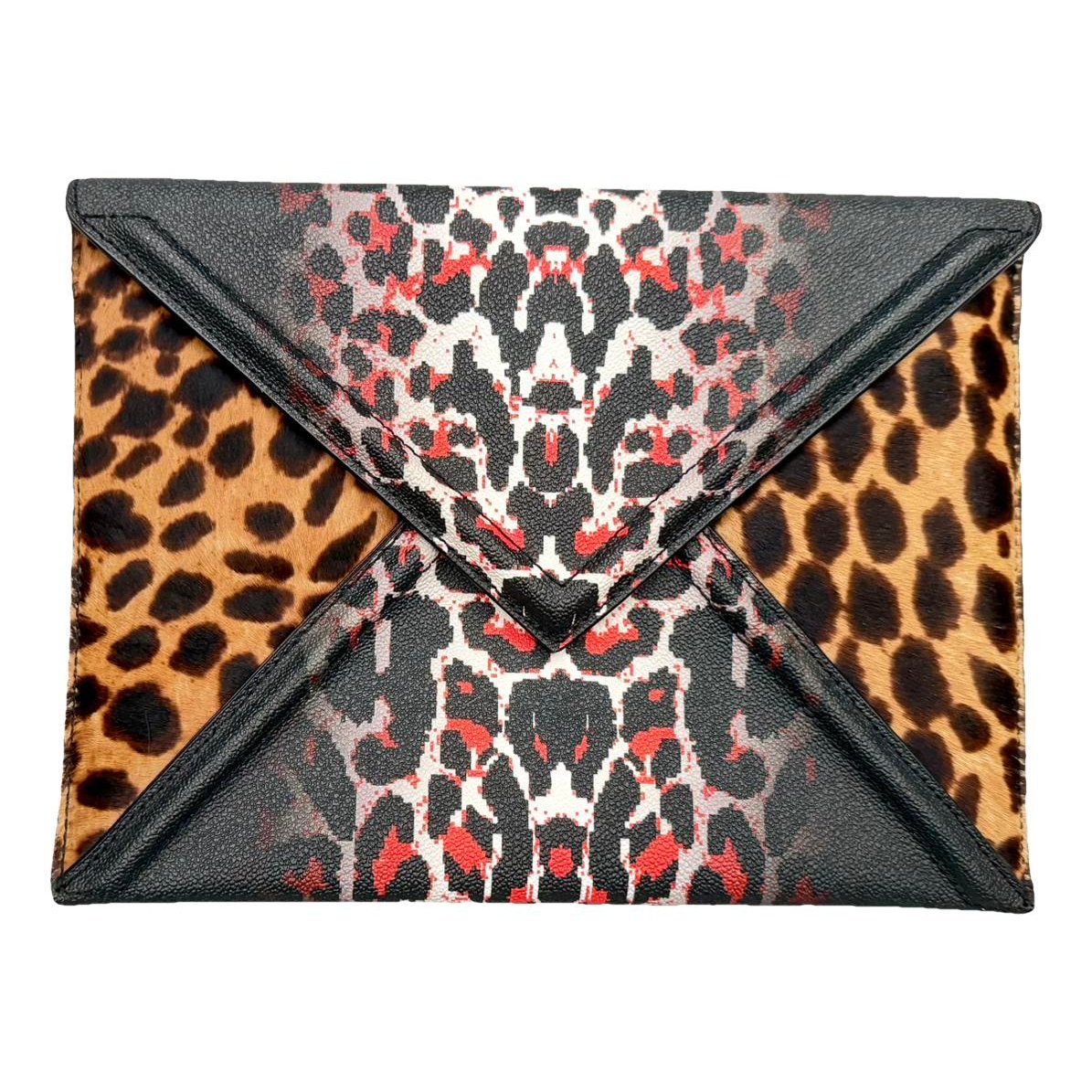 Leather clutch bag