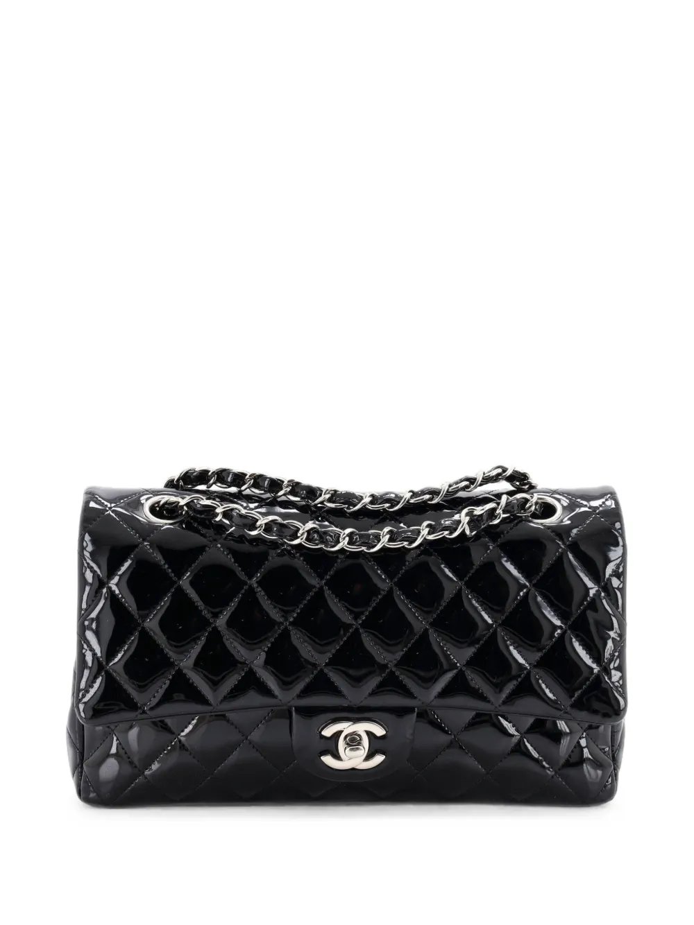 Classic Double Flap Bag Quilted Patent Medium shoulder bag