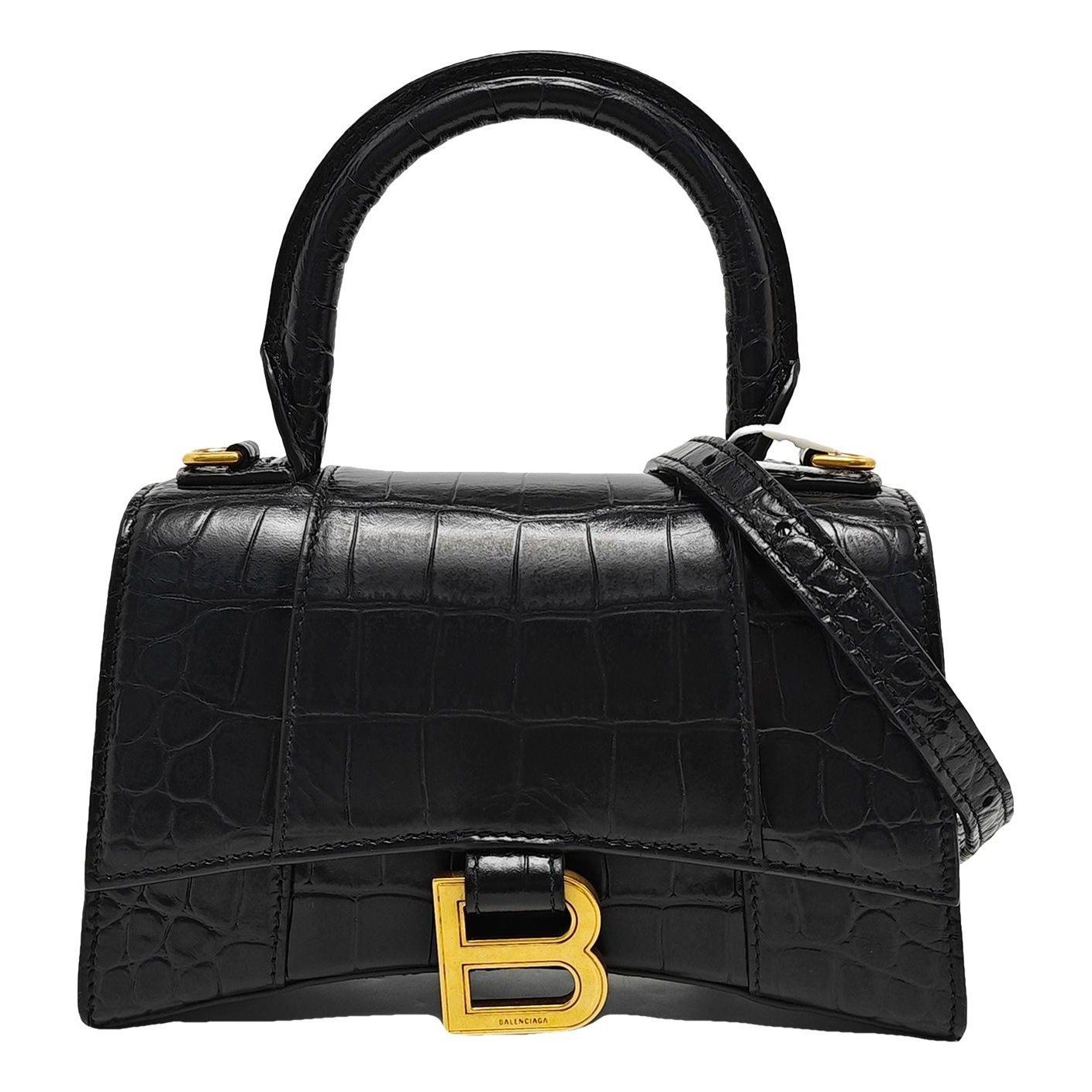 Hourglass leather handbag