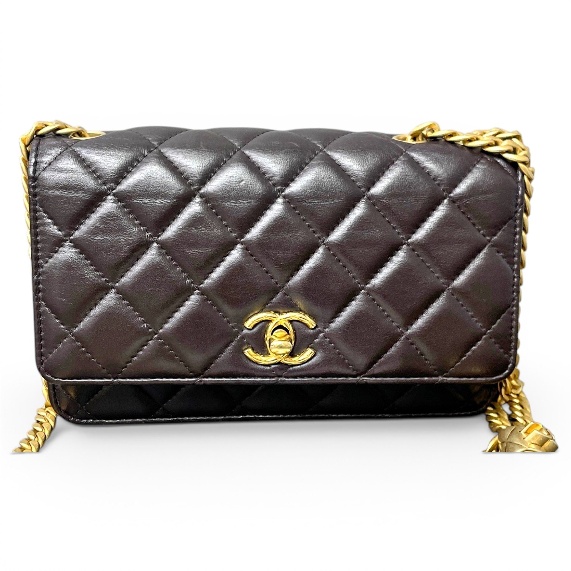Wallet On Chain leather handbag