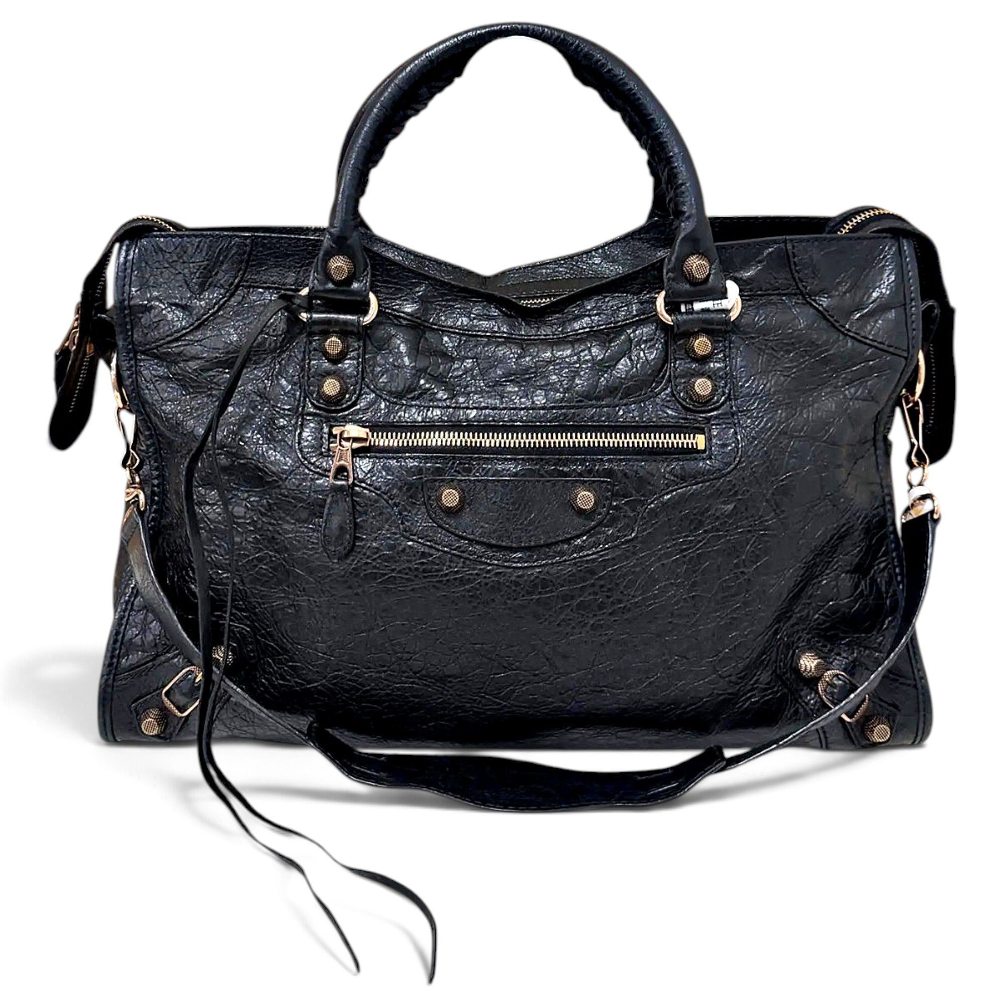 City leather handbag