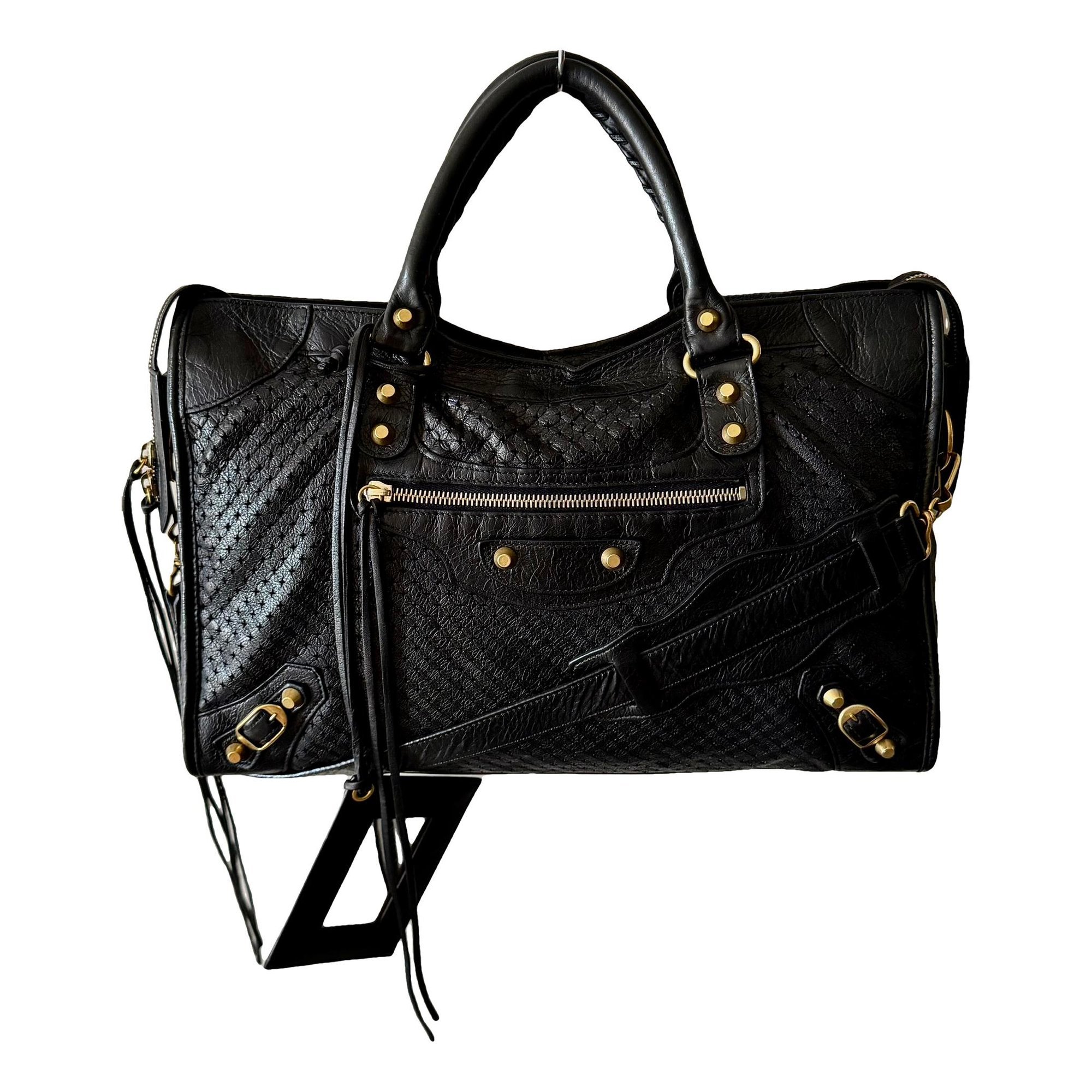 City leather handbag